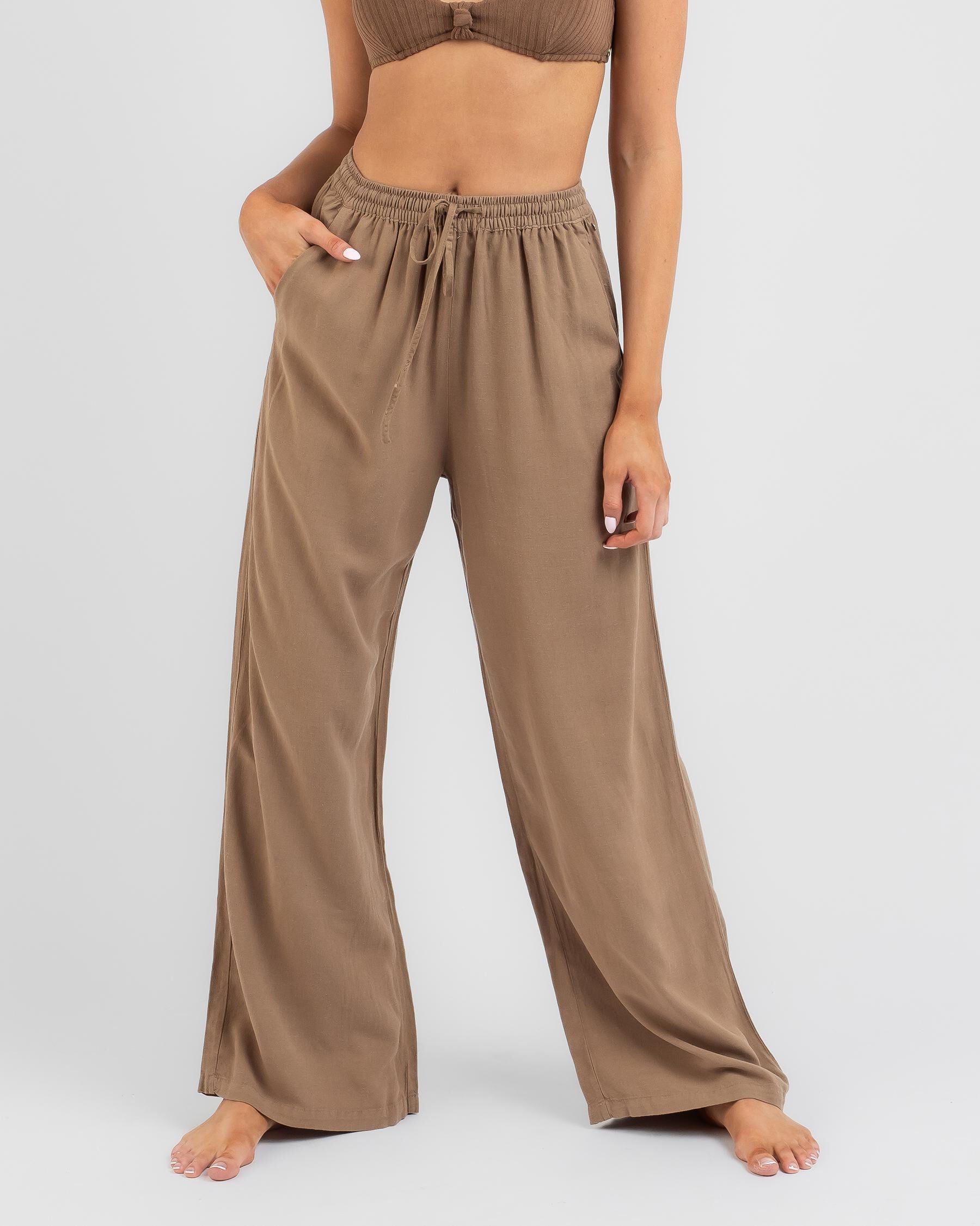 Rusty Women's Saltwater Beach Trousers in Brown