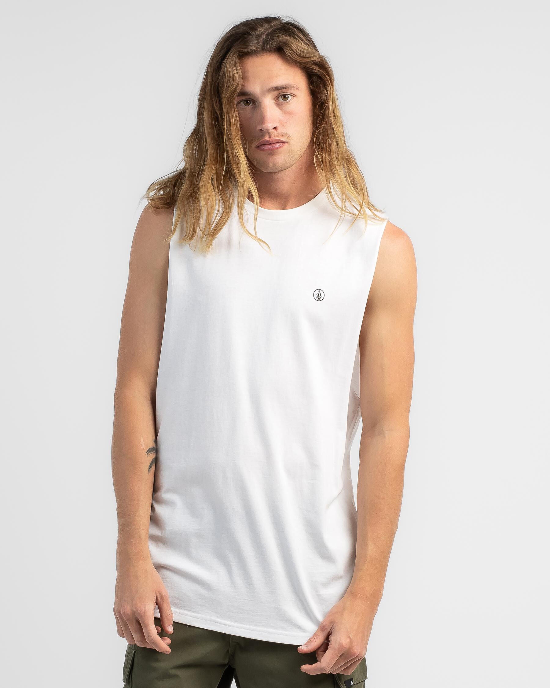 Volcom Men's Solid Muscle Tank Top in White