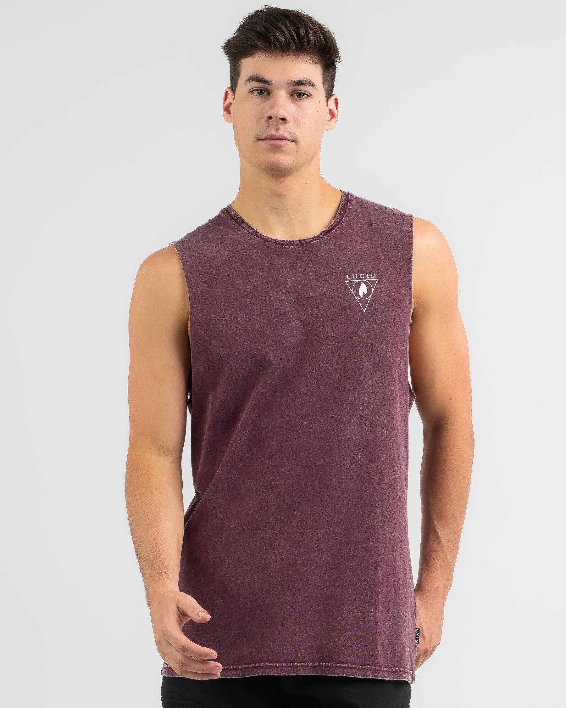 Lucid Men's Fused Muscle Tank Top in Red
