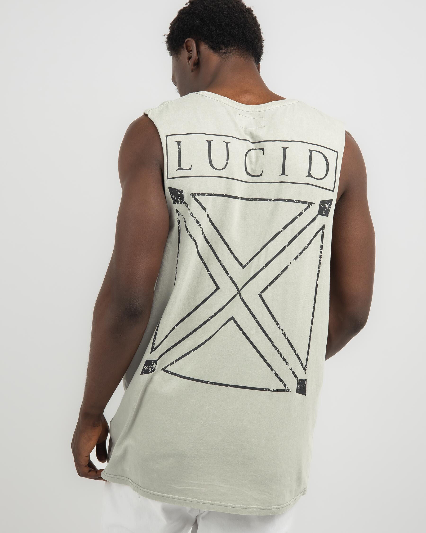 Lucid Men's Quad Muscle Tank Top in Grey