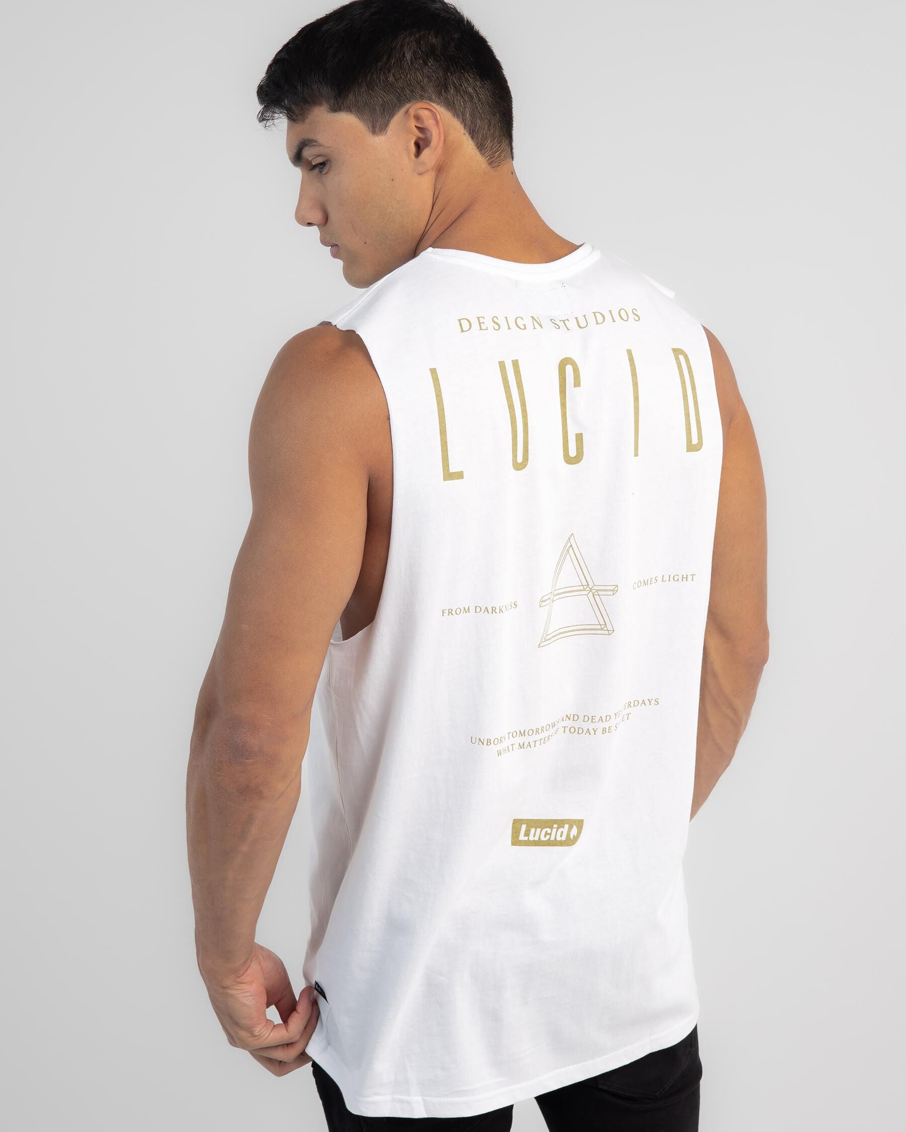 Lucid Men's Vexed Muscle Tank Top in White