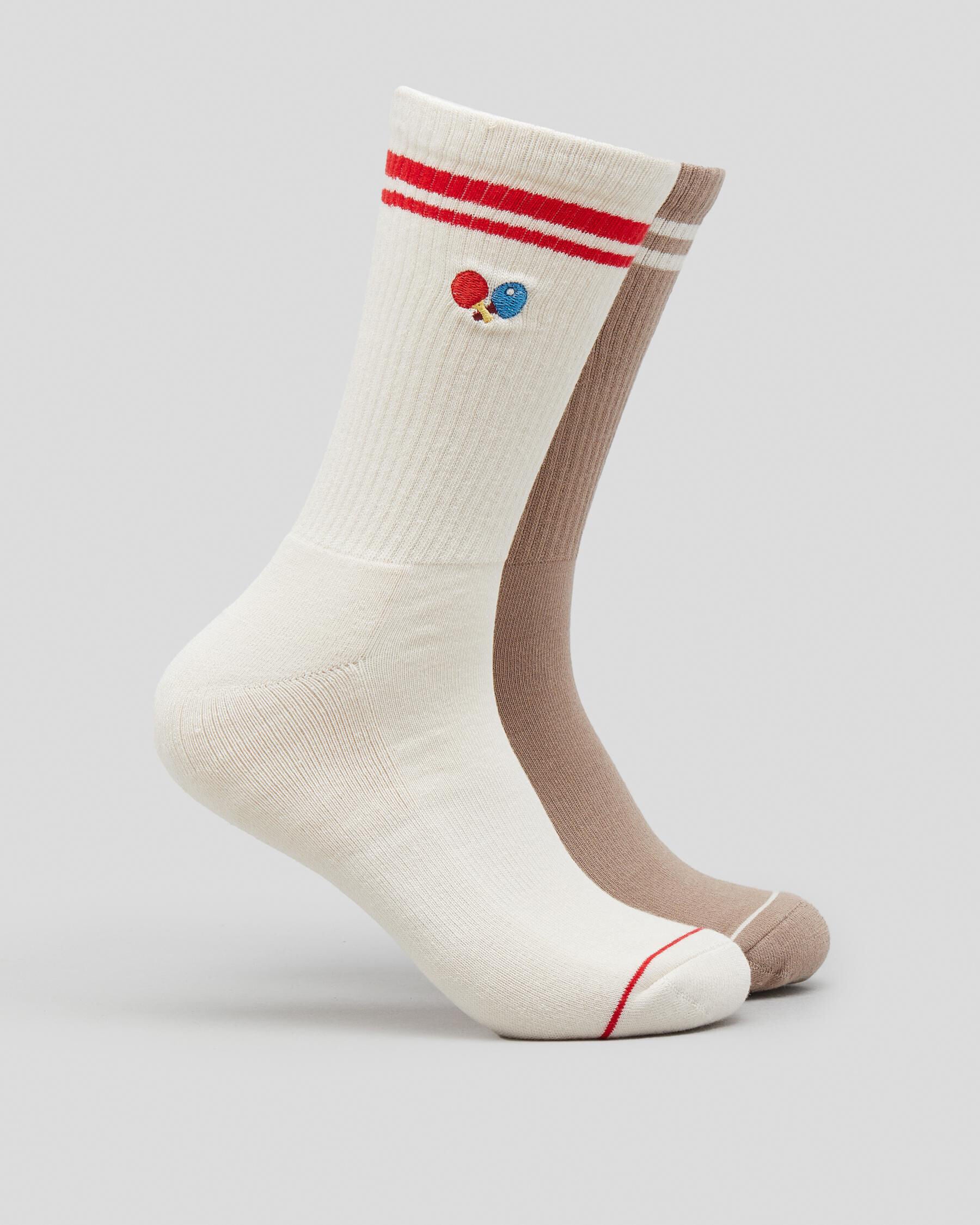 FOOT-IES Men's Beer Pong Socks 2 Pack in Brown