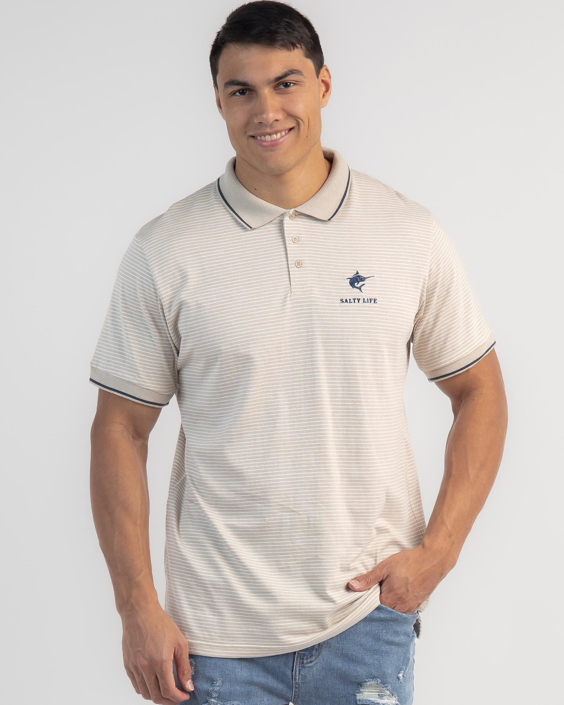 Salty Life Men's Social Polo Shirt in Natural