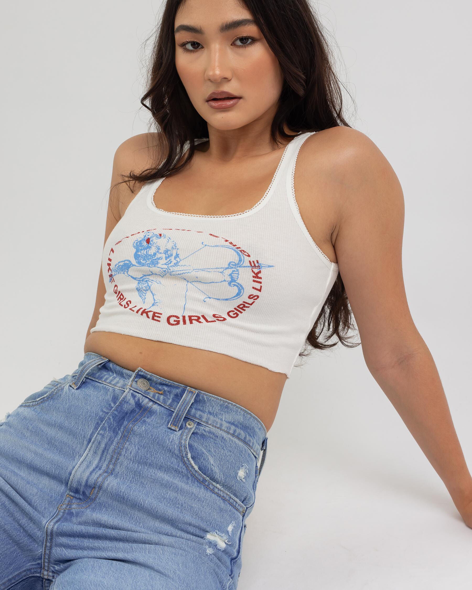 MRKT. Women's Cute Cupid Tank Top in White