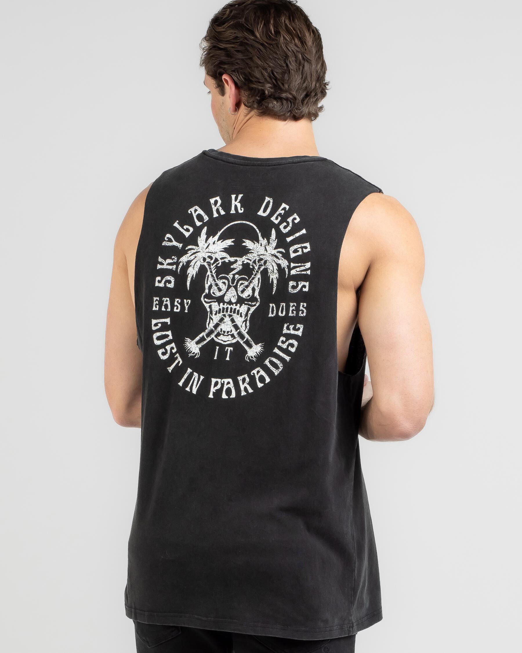 Skylark Men's Lost In Paradise Muscle Tank Top in Black