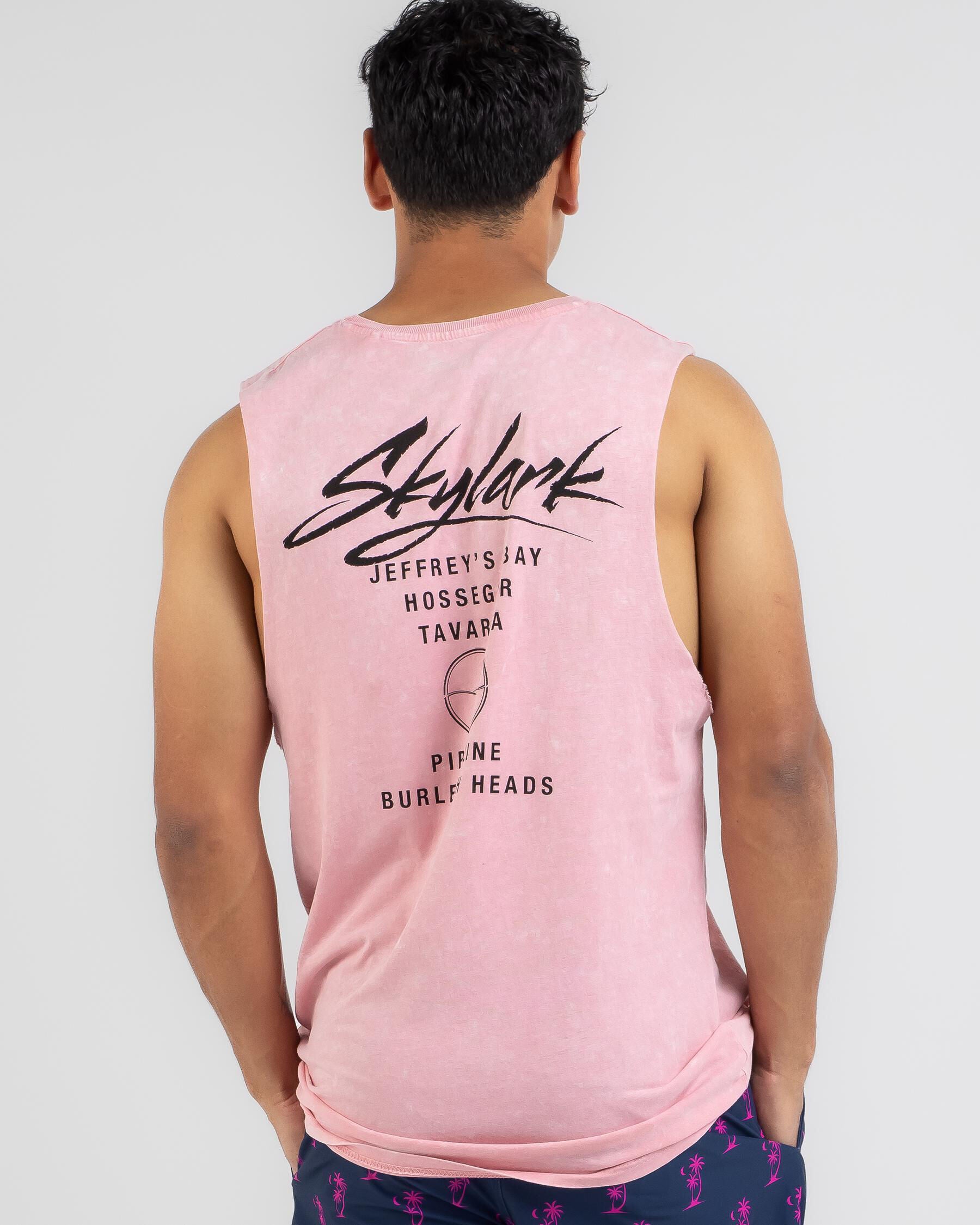 Skylark Men's Destination Muscle Tank Top in Pink