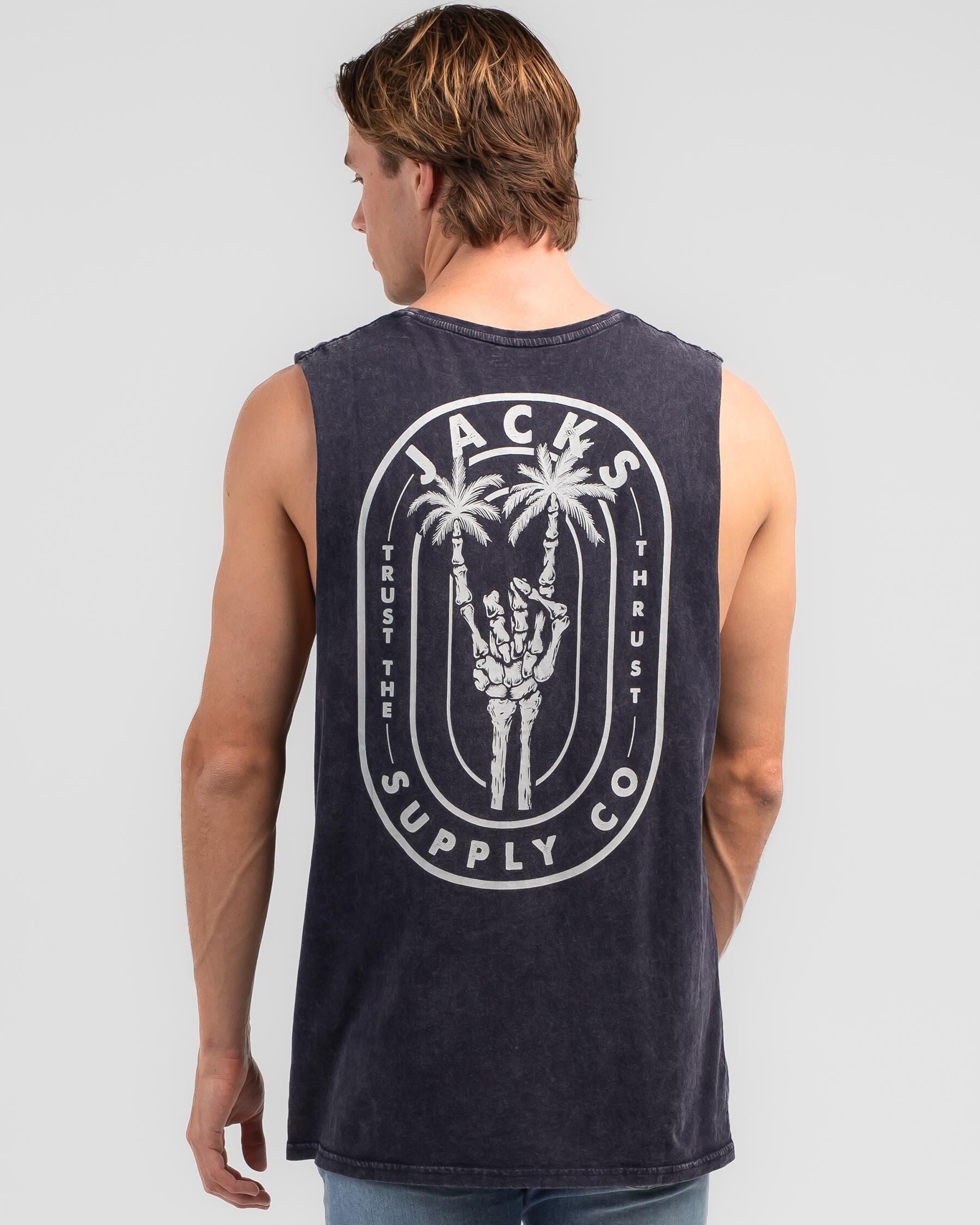 Jacks Men's Knuckle Muscle Tank Top in Navy