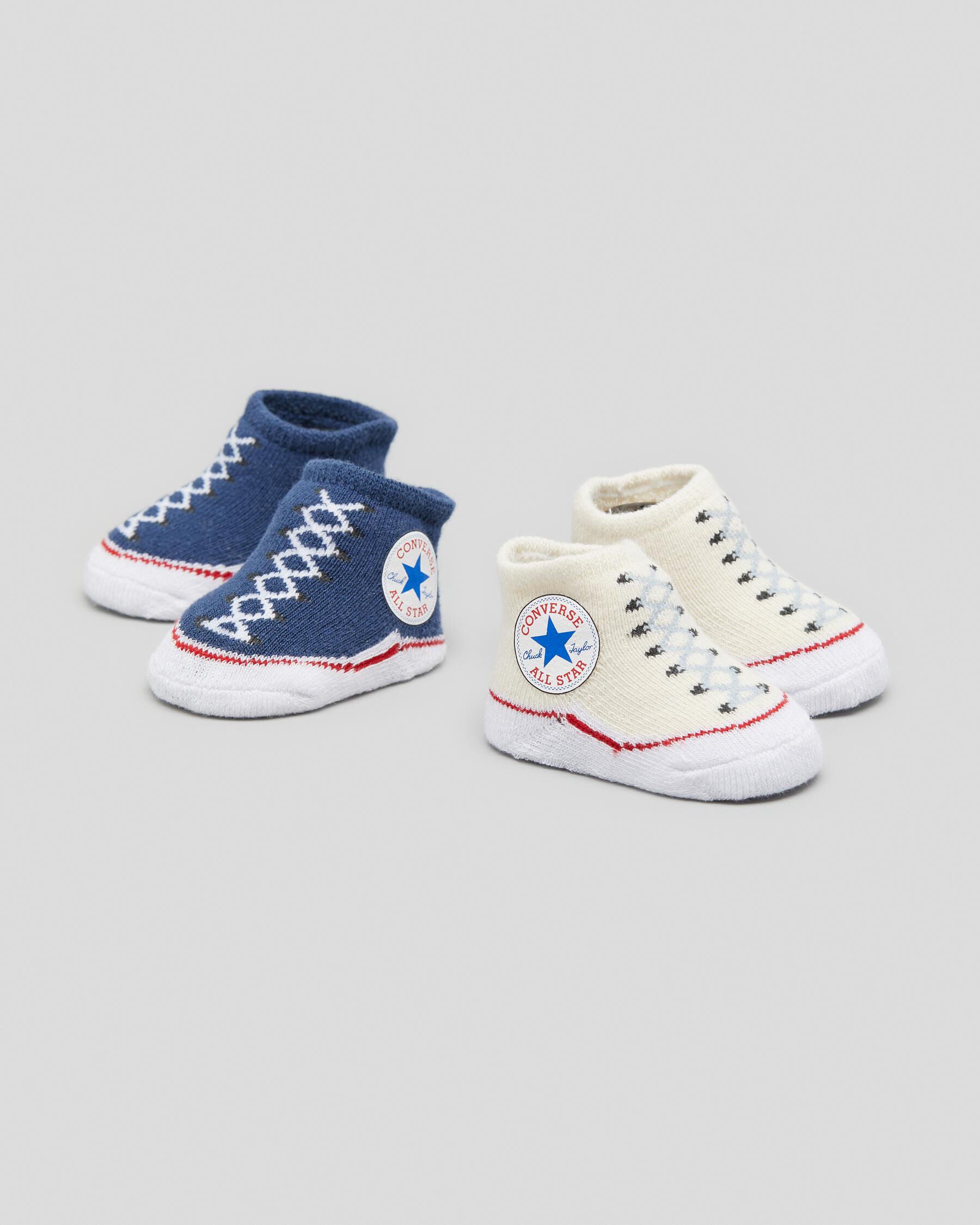 Converse Infant Chuck Taylor Booties 2 Pack Socks in Navy
