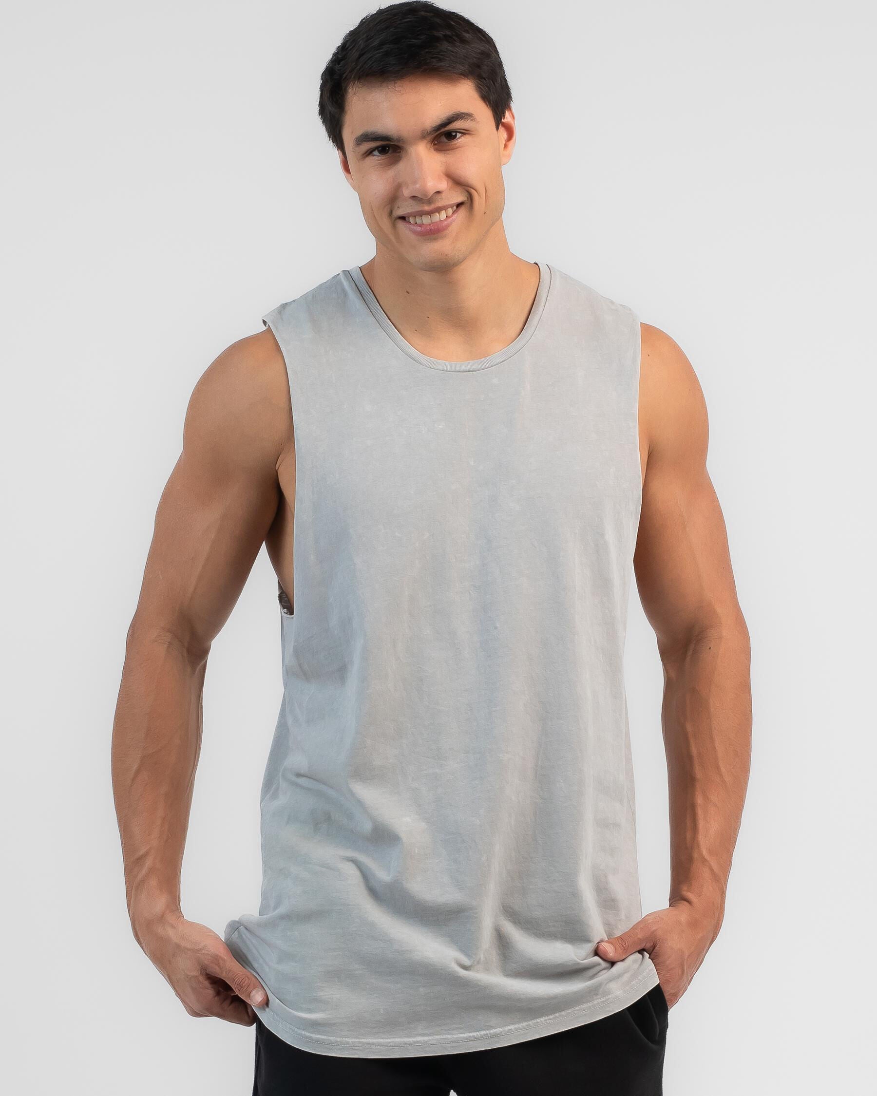 Lucid Men's Swivel Muscle Tank Top in Grey