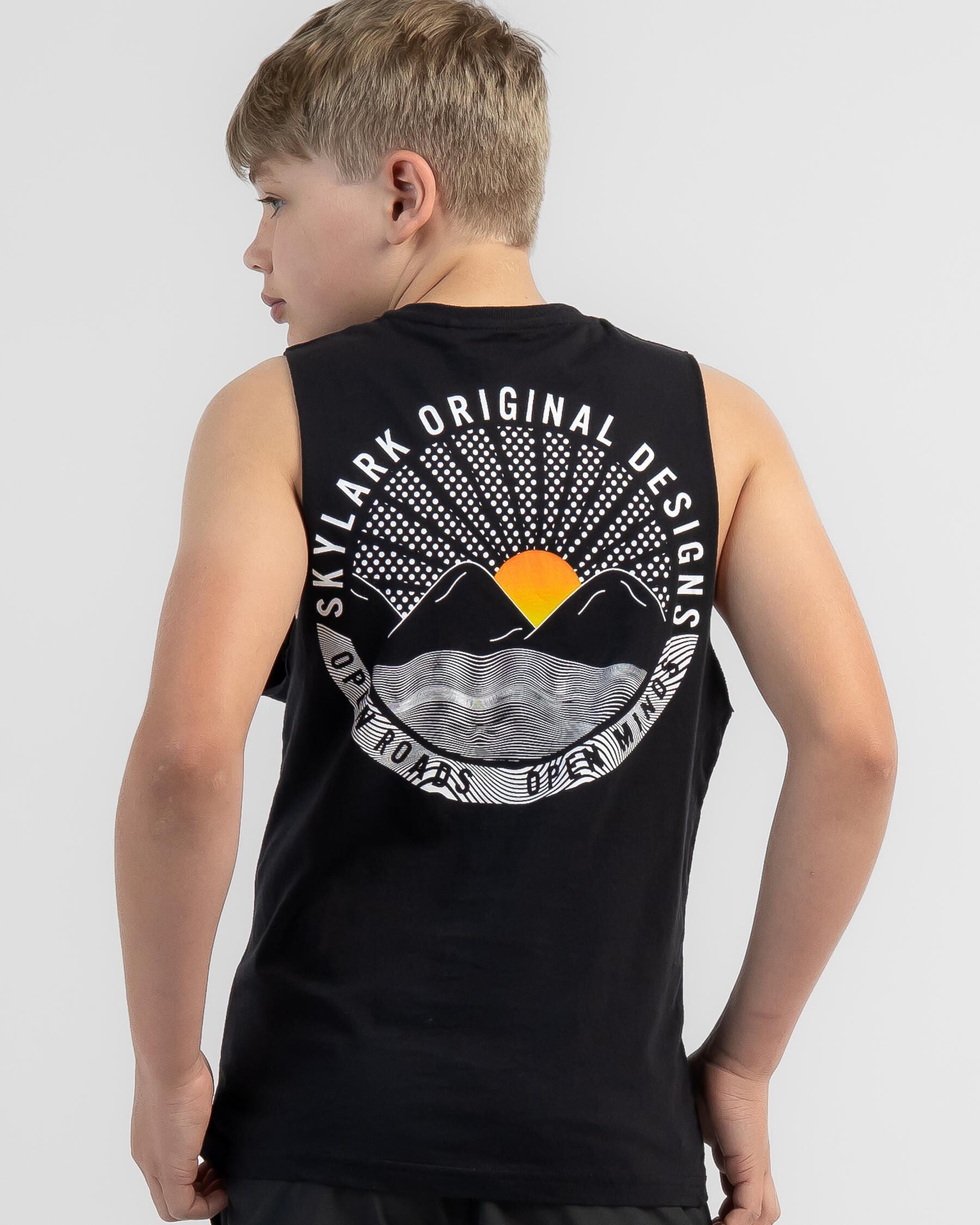 Skylark Boys' Daybreak Muscle Tank Top in Black