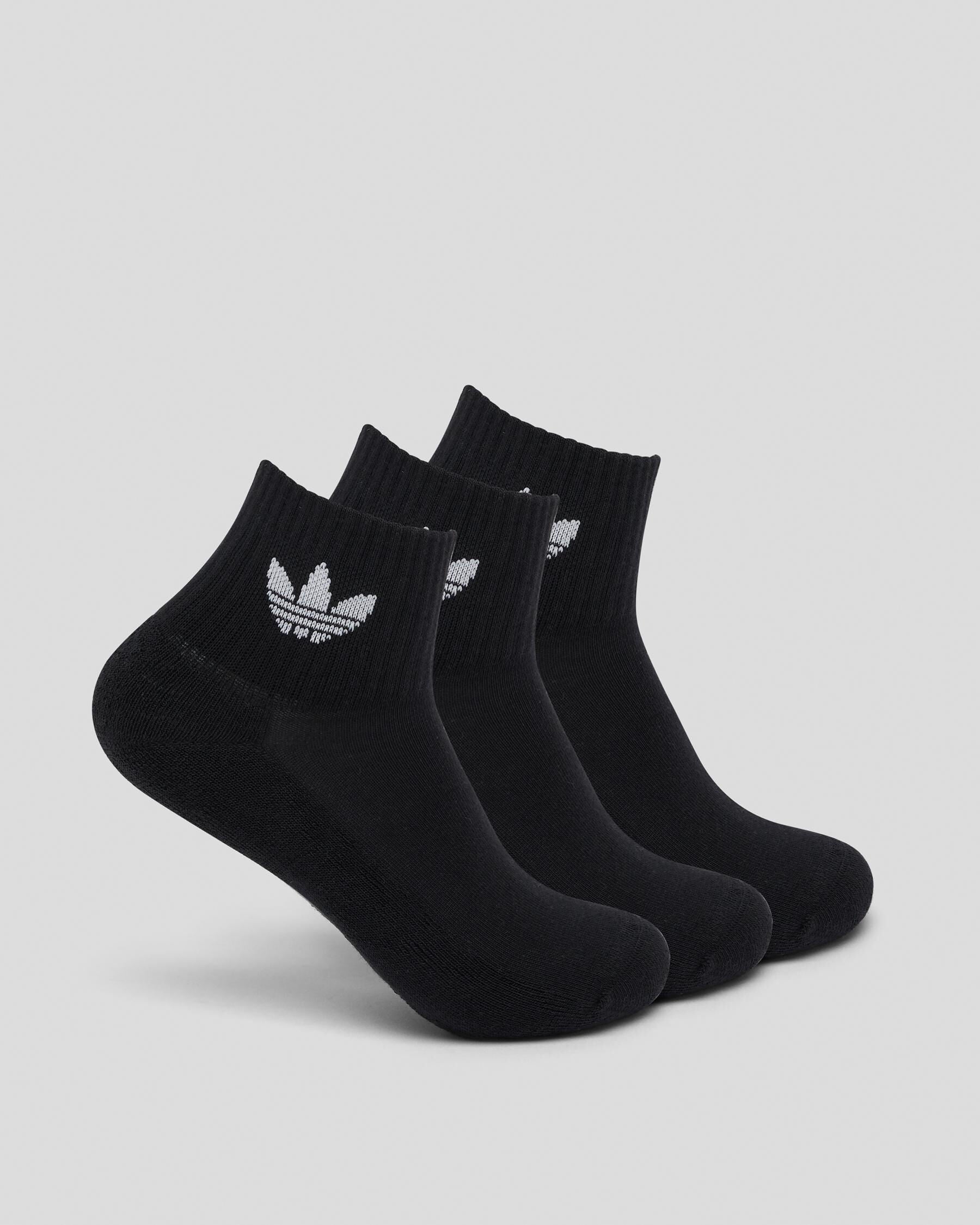 Adidas Toddlers' Mid Ankle Socks 3 Pack in Black