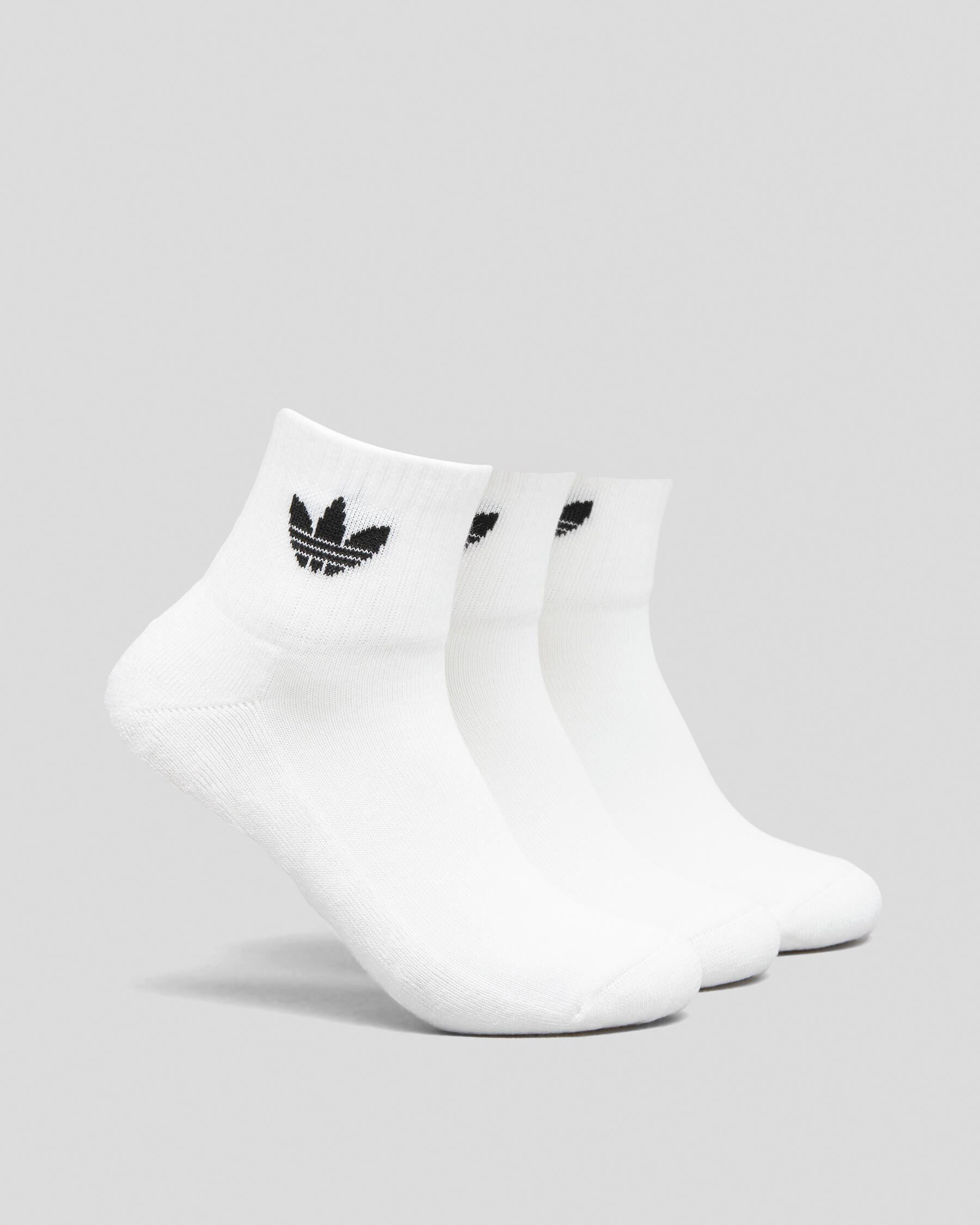 Adidas Boys' Mid Ankle Socks 3 Pack in White