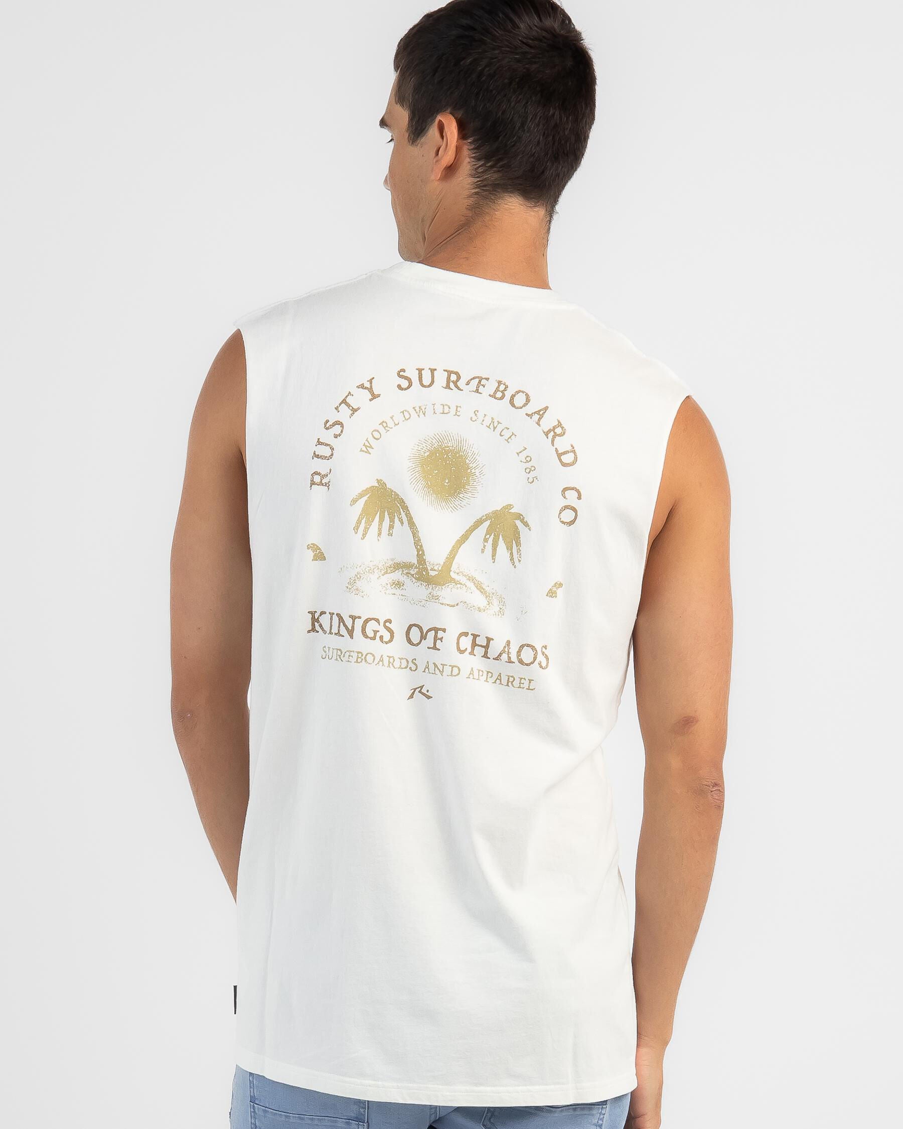 Rusty Men's Oasis Muscle Tank Top in Cream