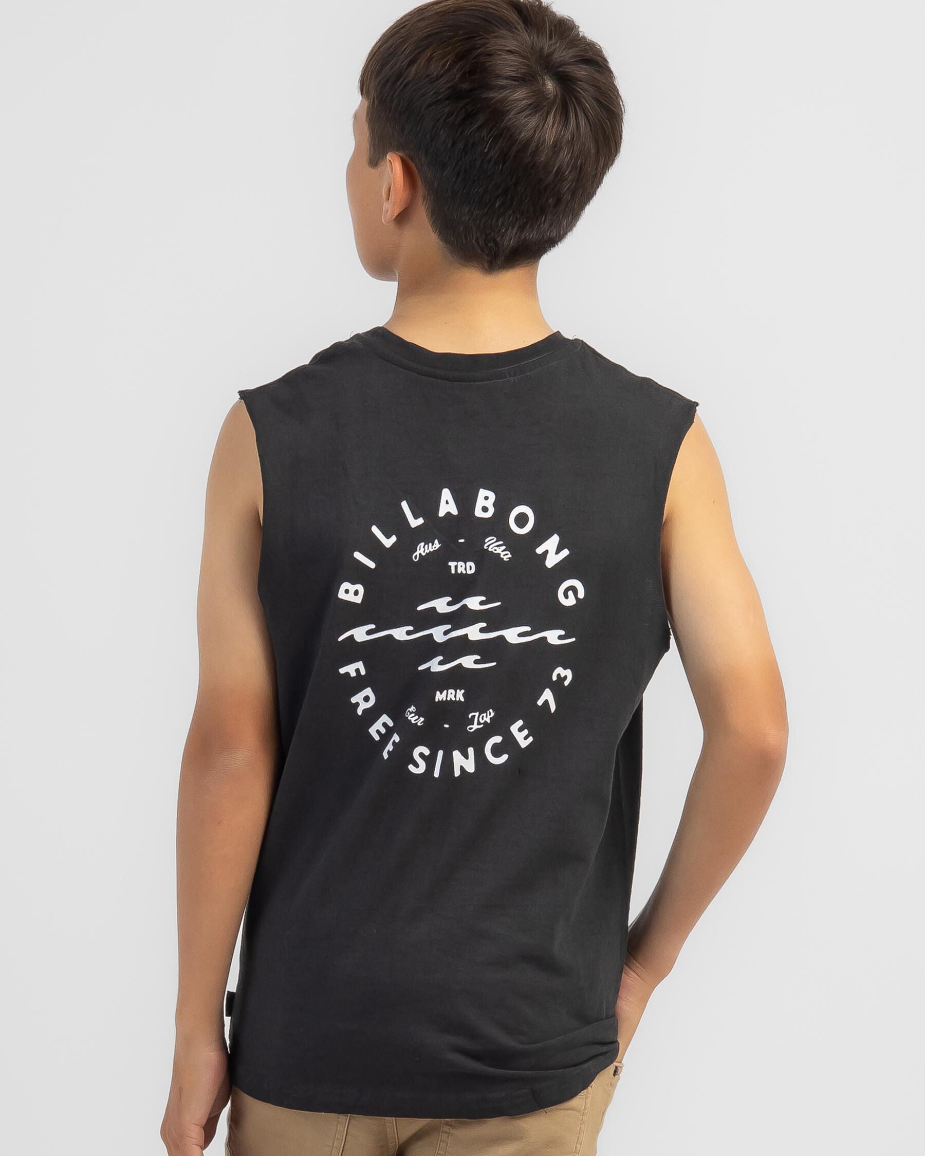 Billabong Boys' Big Wave Daz Muscle Tank Top in Black