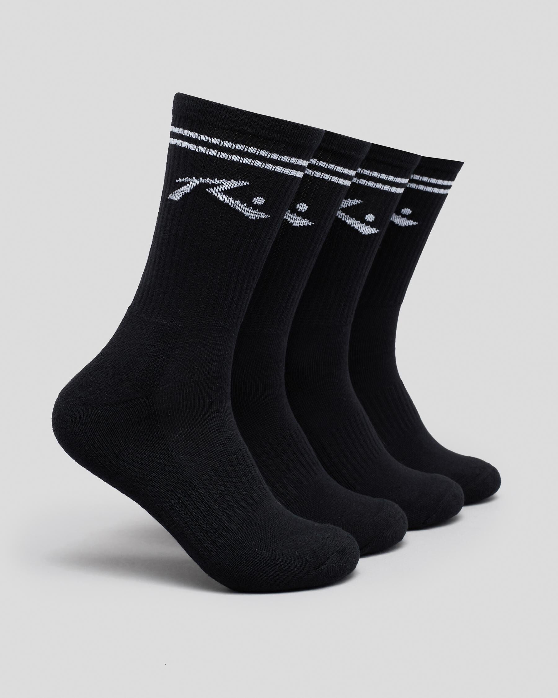 Rusty Men's Comp Mid Calf Socks 4 Pack in Black