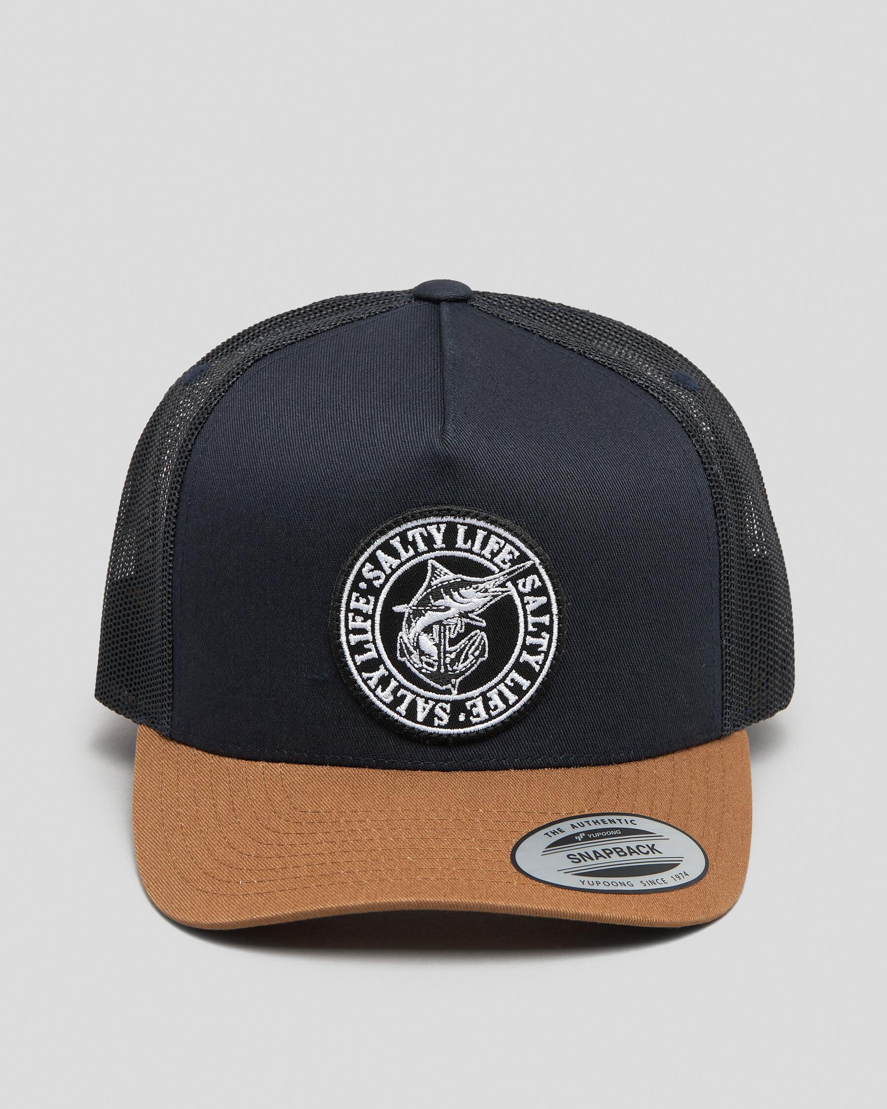 Salty Life Men's Once Bitten Trucker Cap in Navy