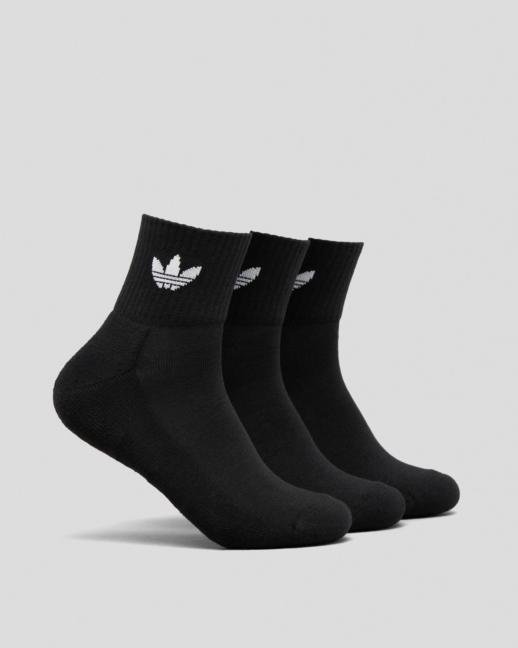 Adidas Men's Mid Ankle Socks 3 Pack in Black