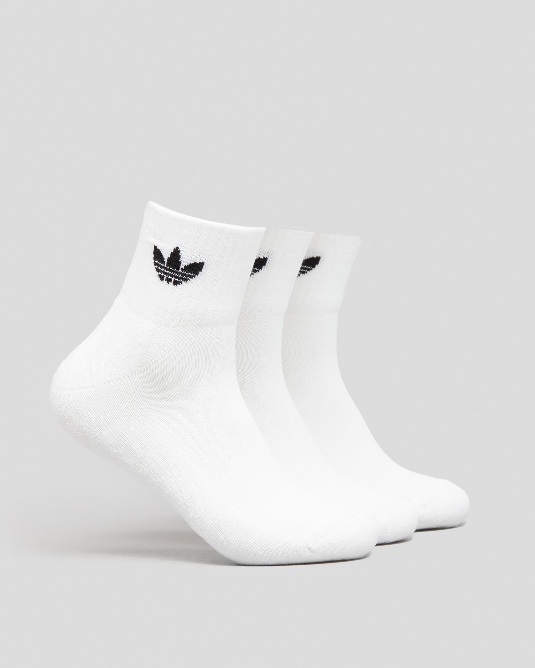 Adidas Men's Mid Ankle Socks 3 Pack in White