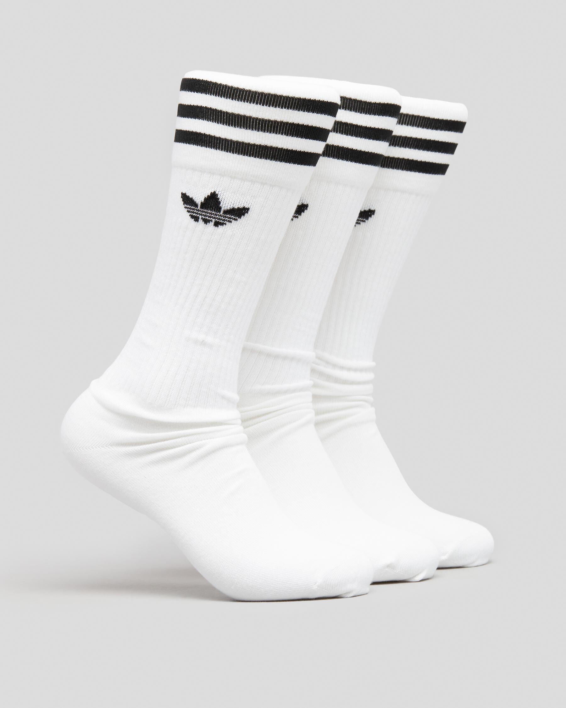 Adidas Men's Solid Crew Socks 3 Pack in White