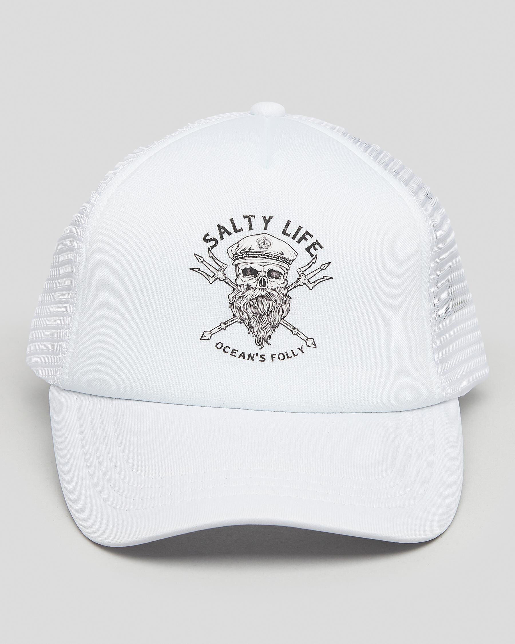 Salty Life Men's Oceans Trucker Cap in White
