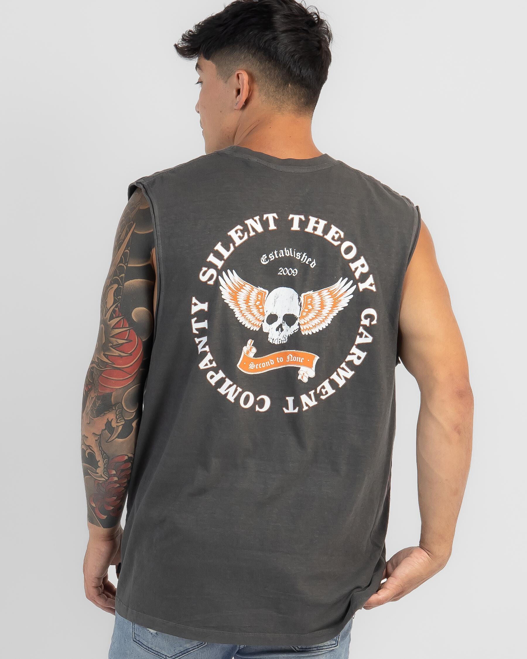 Silent Theory Men's Biker Muscle Tank Top in Black