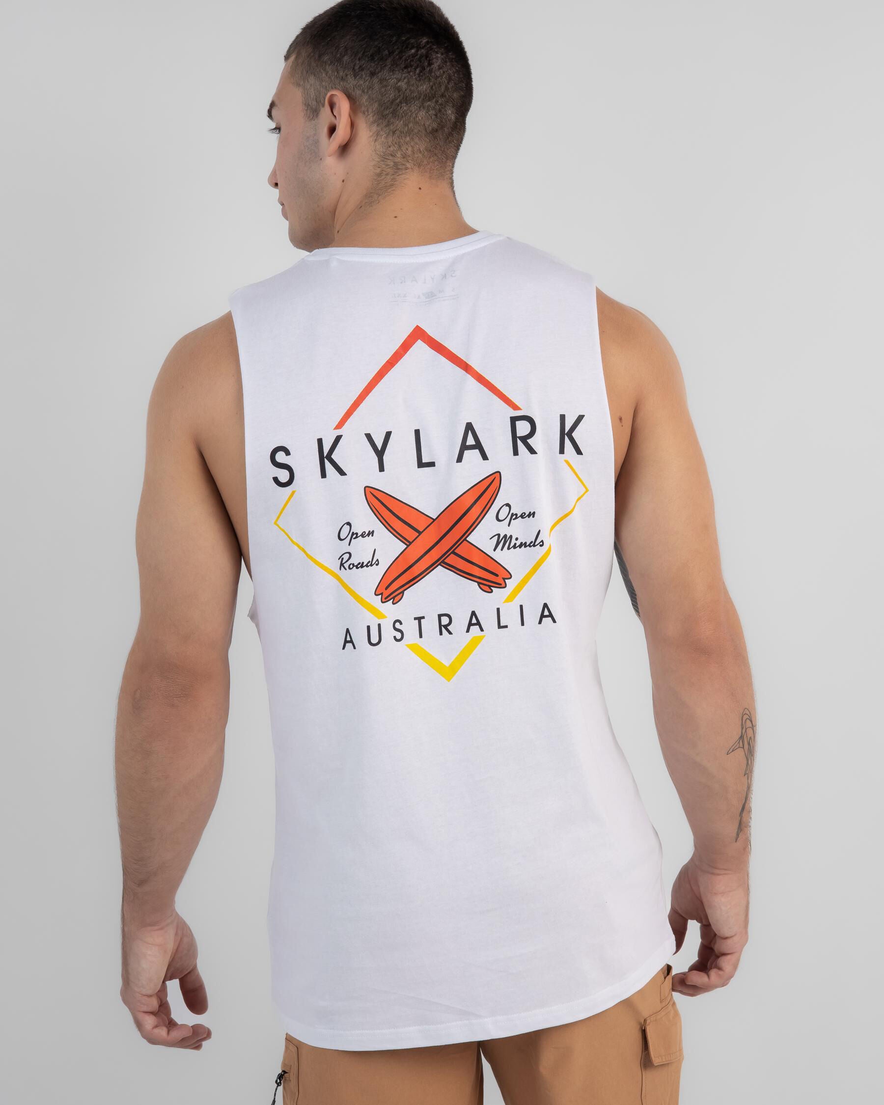 Skylark Men's Hightide Muscle Tank Top in White