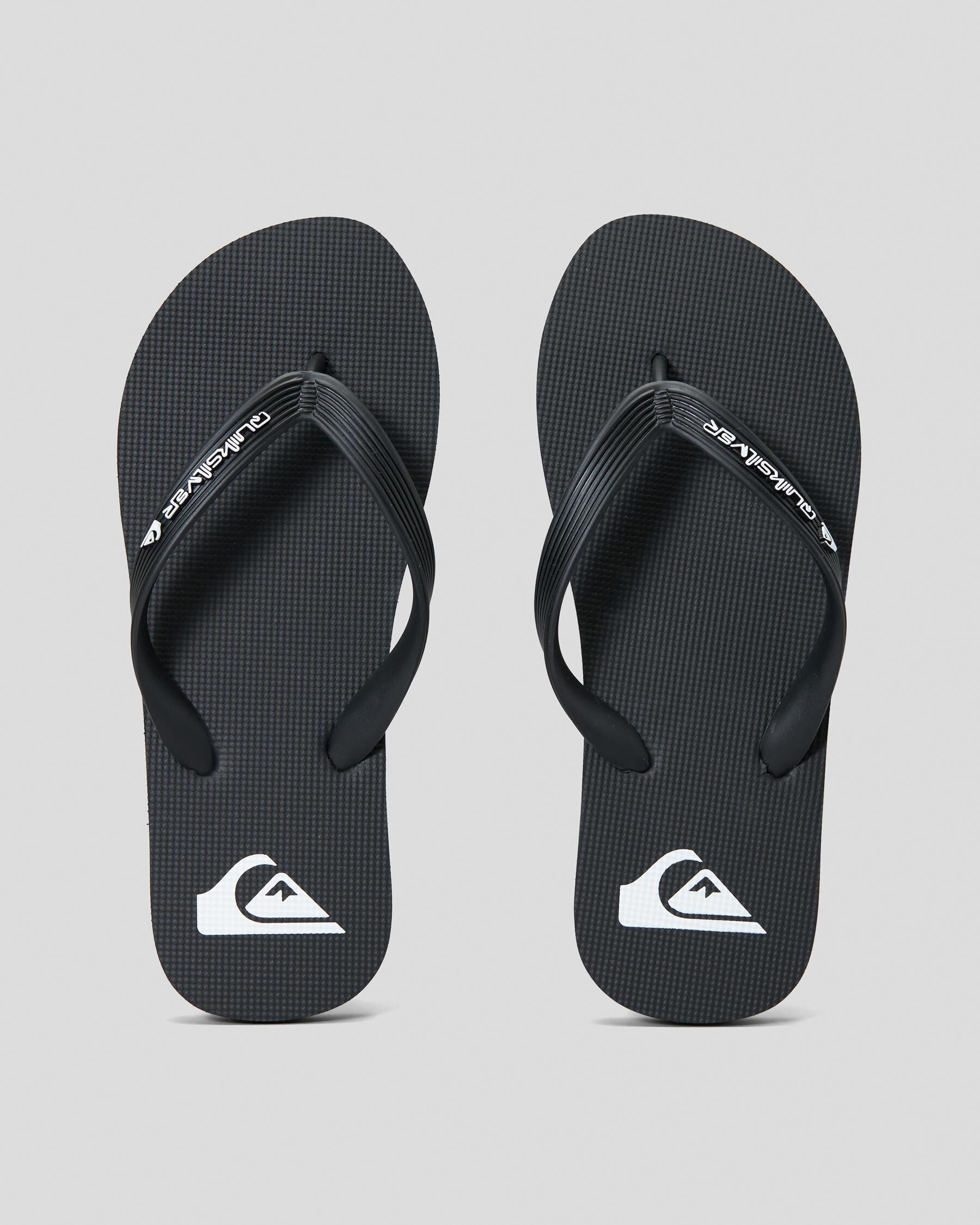 Quiksilver Boys' Molokai Youth Flip Flops in Black