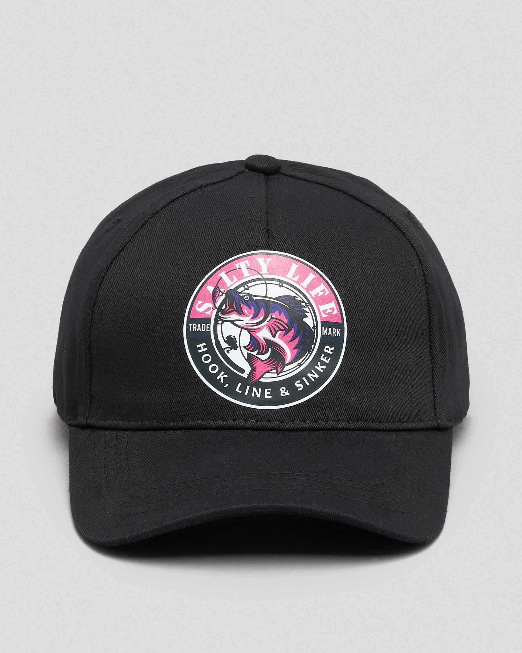 Salty Life Boys' Hook Snapback Cap in Black