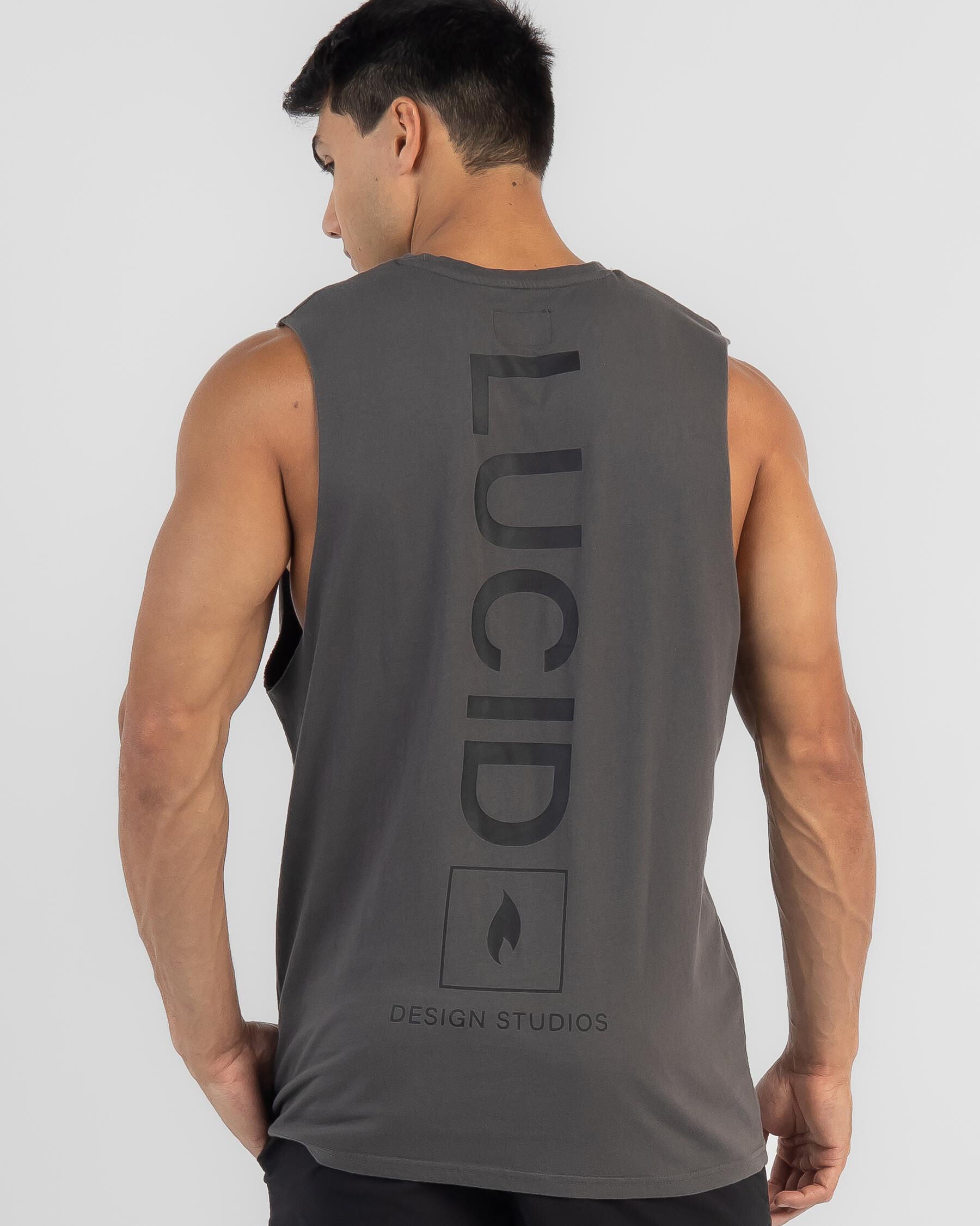 Lucid Men's Merge Muscle Tank Top in Grey