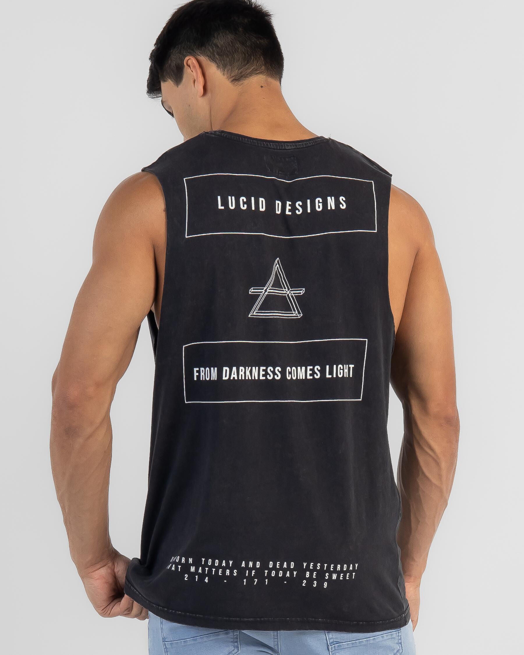 Lucid Men's Crest Muscle Tank Top in Black