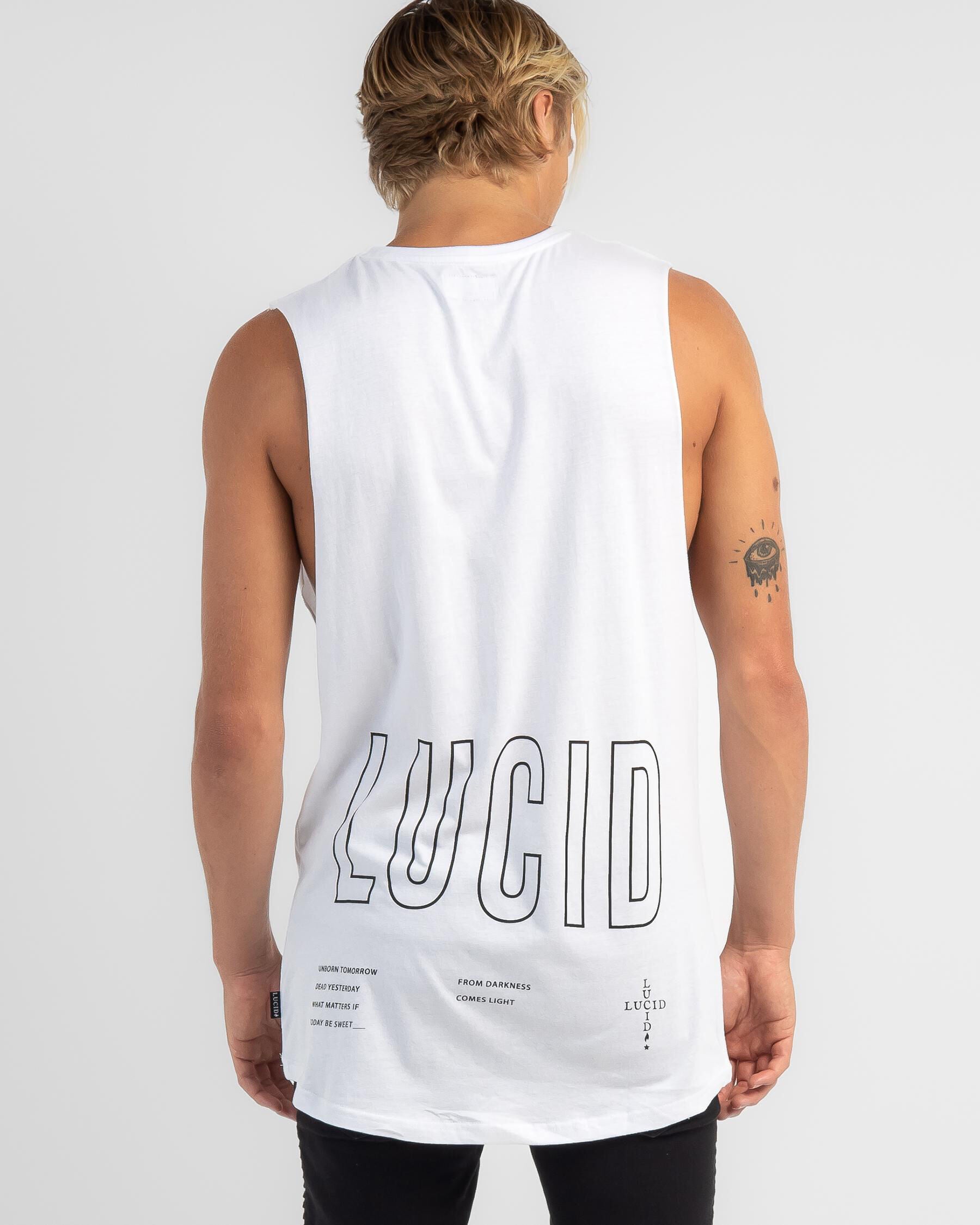 Lucid Men's Avenue Muscle Tank Top in White