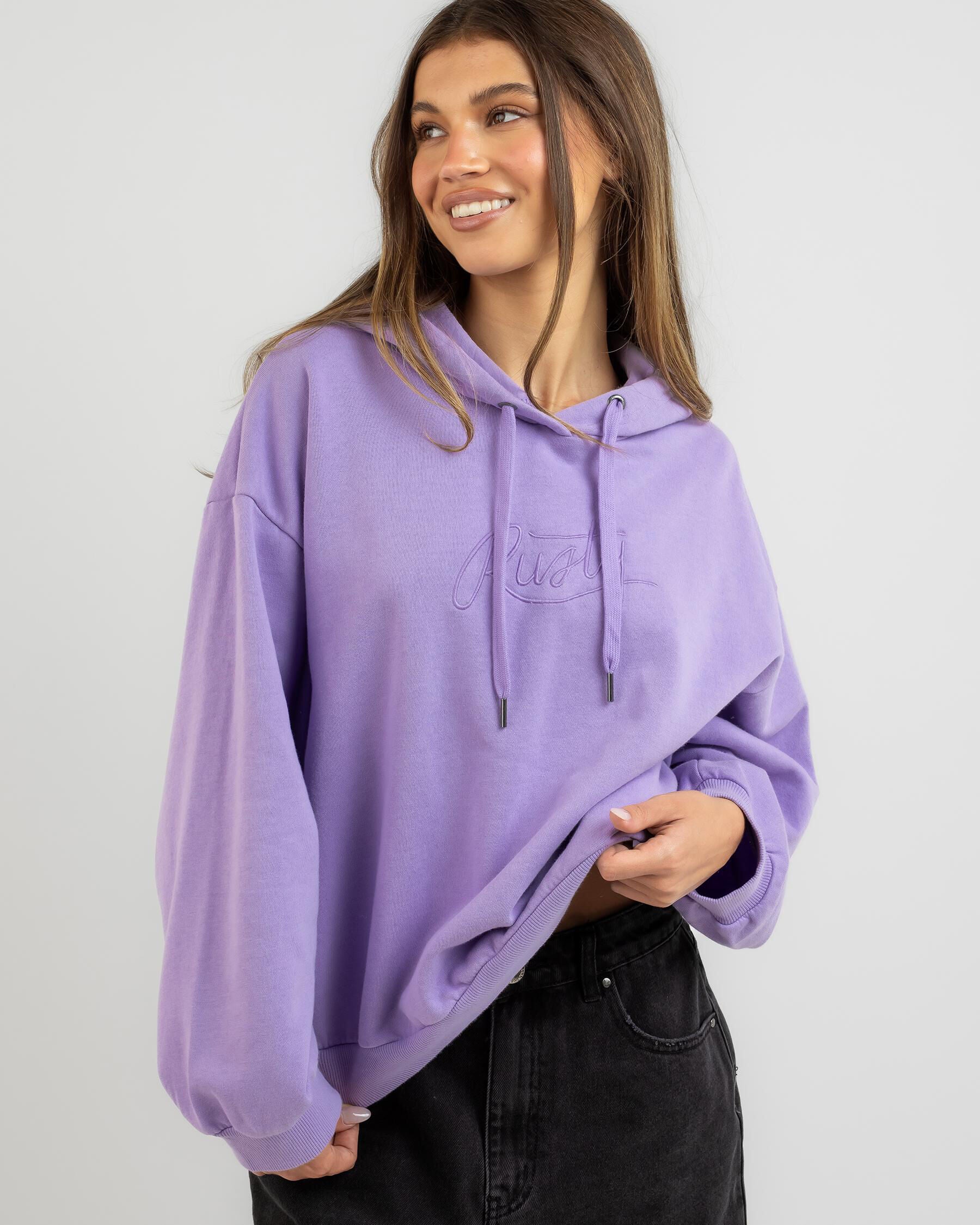 Rusty Women's Logo Oversize Hoodie in Purple