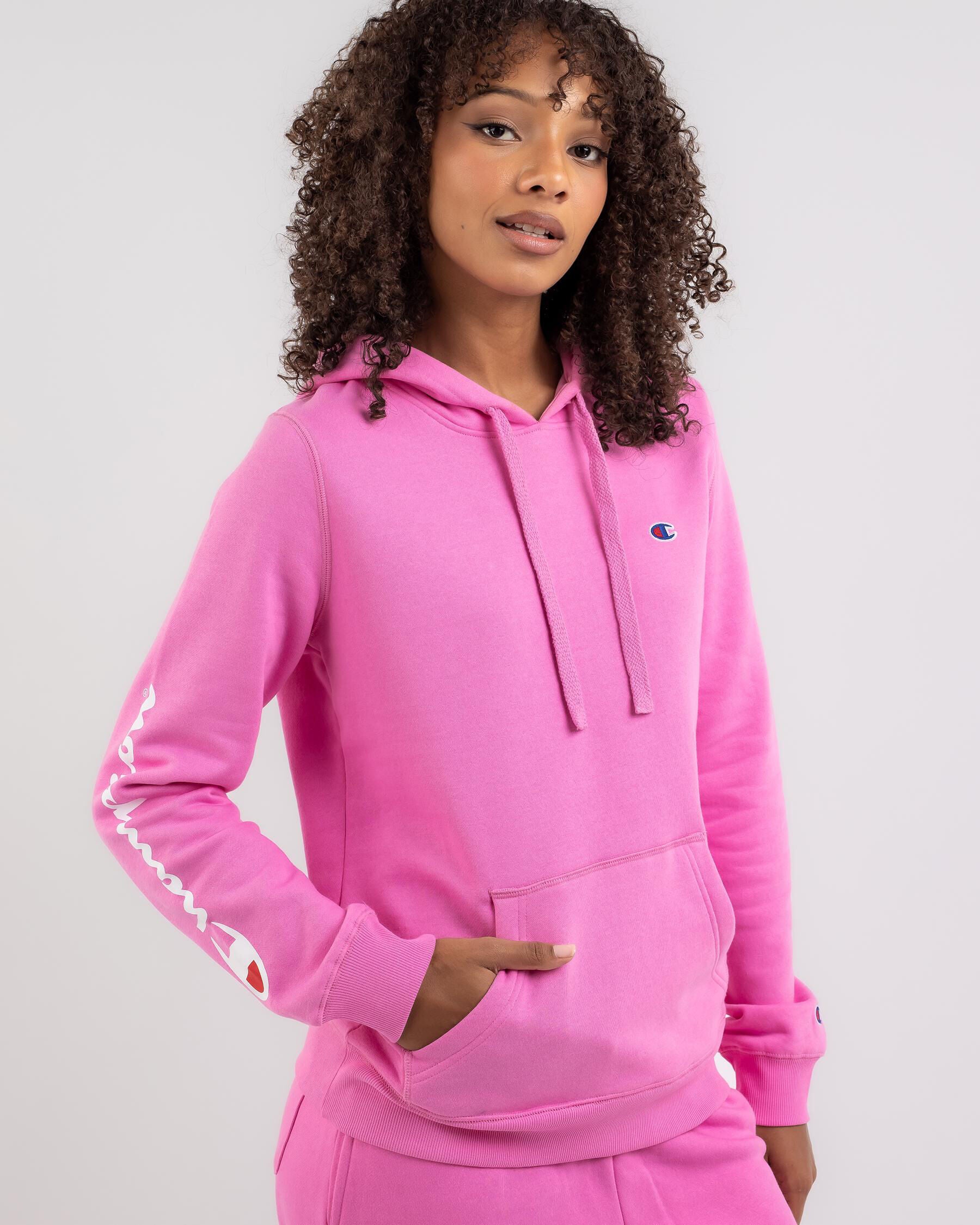 Champion Women's Script Hoodie in Pink