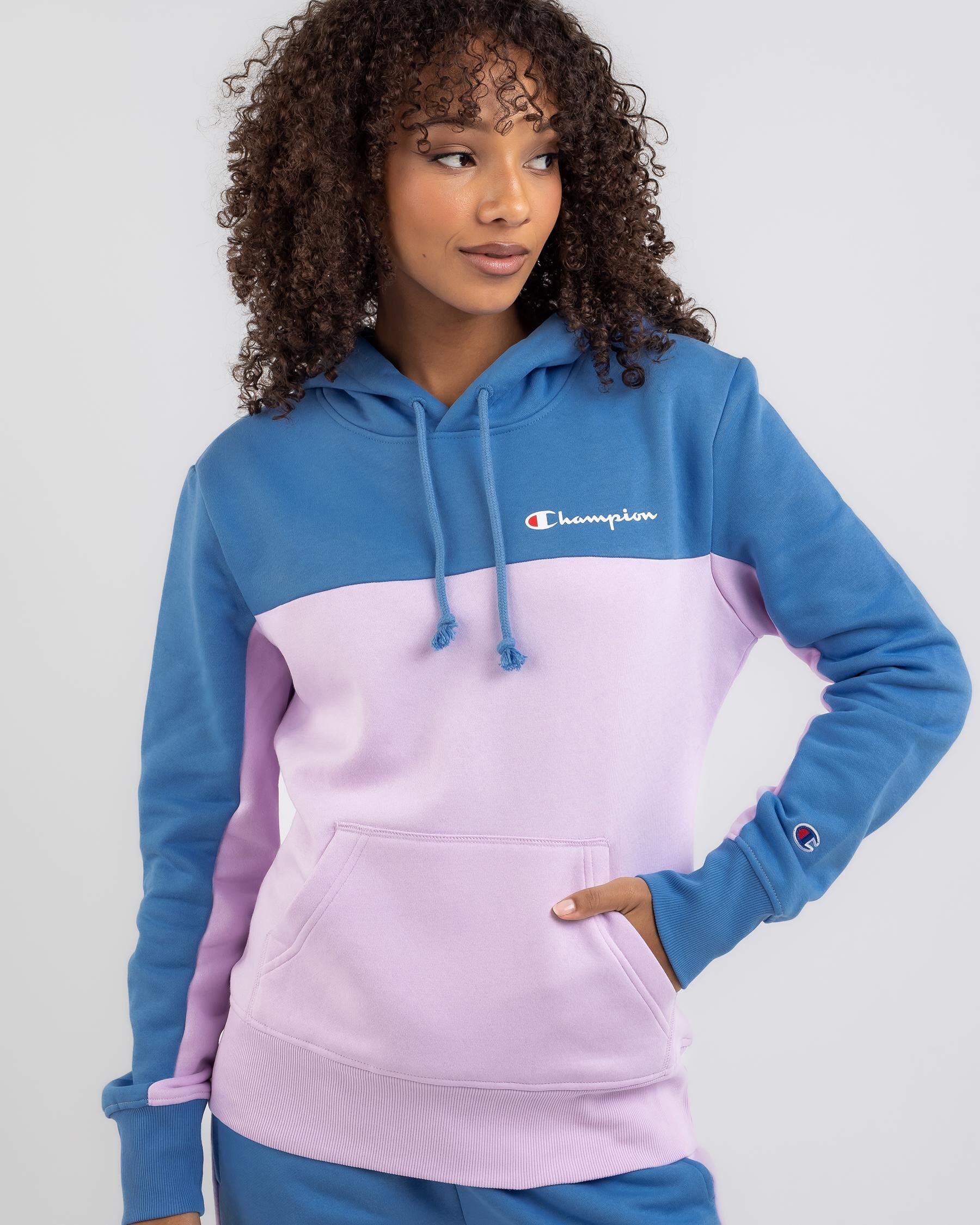 Champion Women's Colour Block Hoodie in Purple