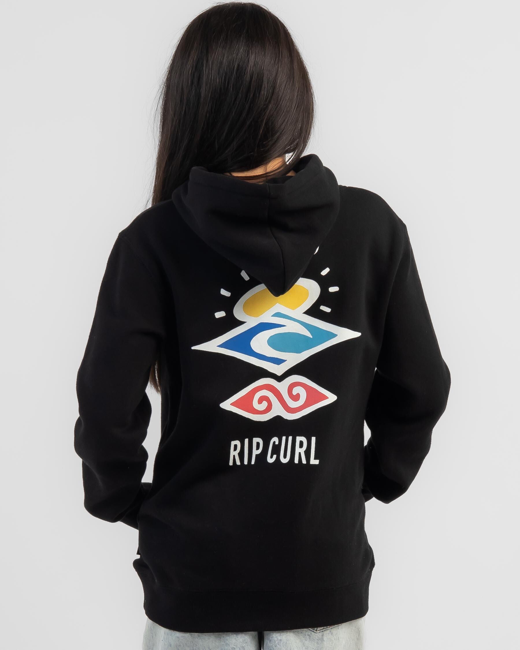 Rip Curl Girls' Search Icon Hoodie in Black