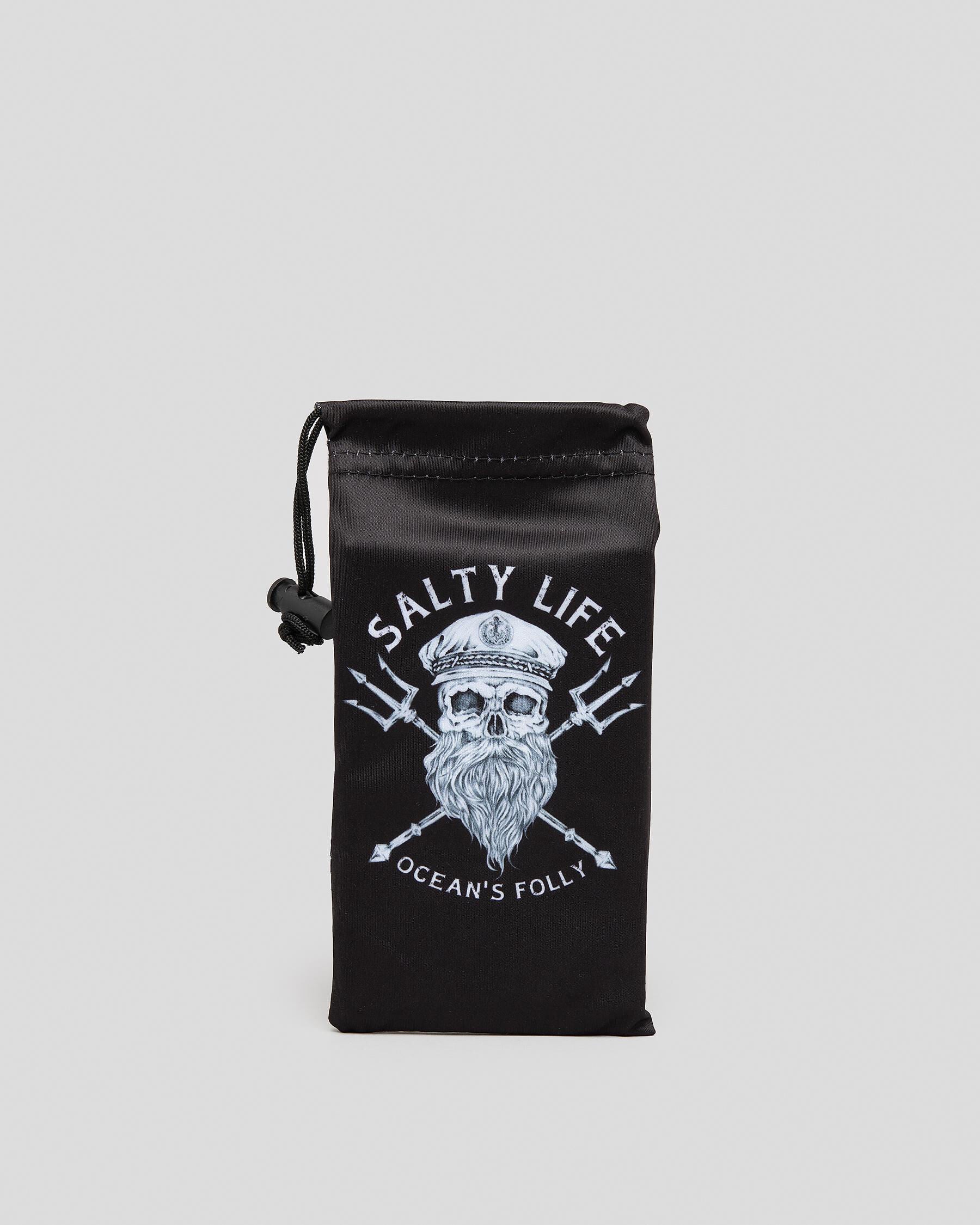 Salty Life Men's Oceans Sunglasses Satchel in Black