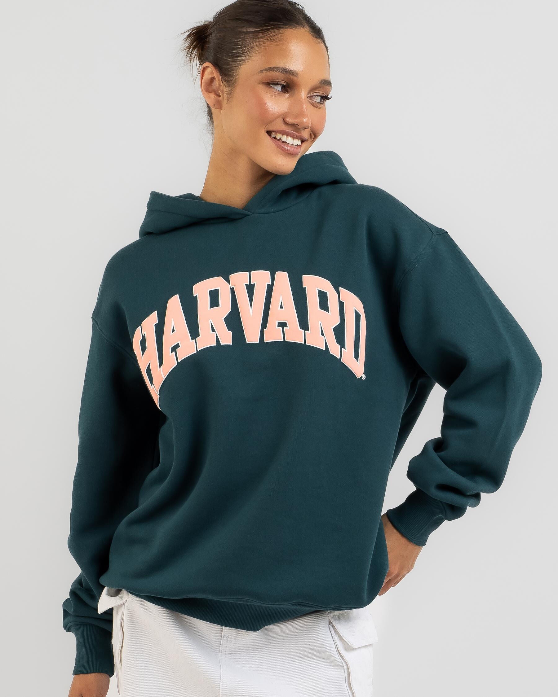 NCAA Women's Harvard Puff Print Hoodie in Green