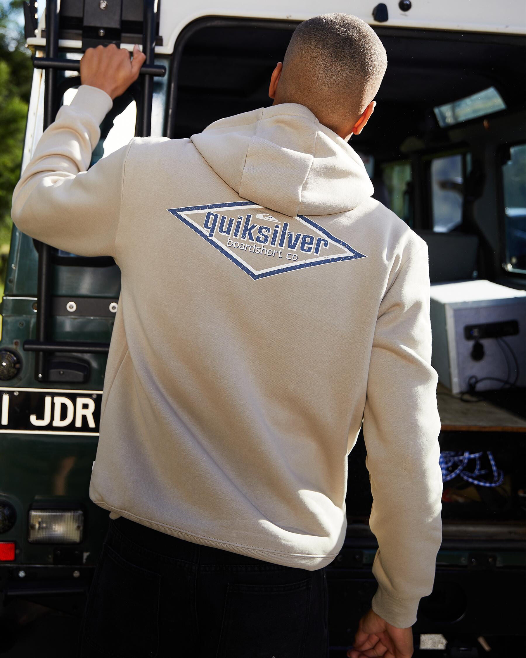 Quiksilver Men's Quik Words Hoodie in Natural