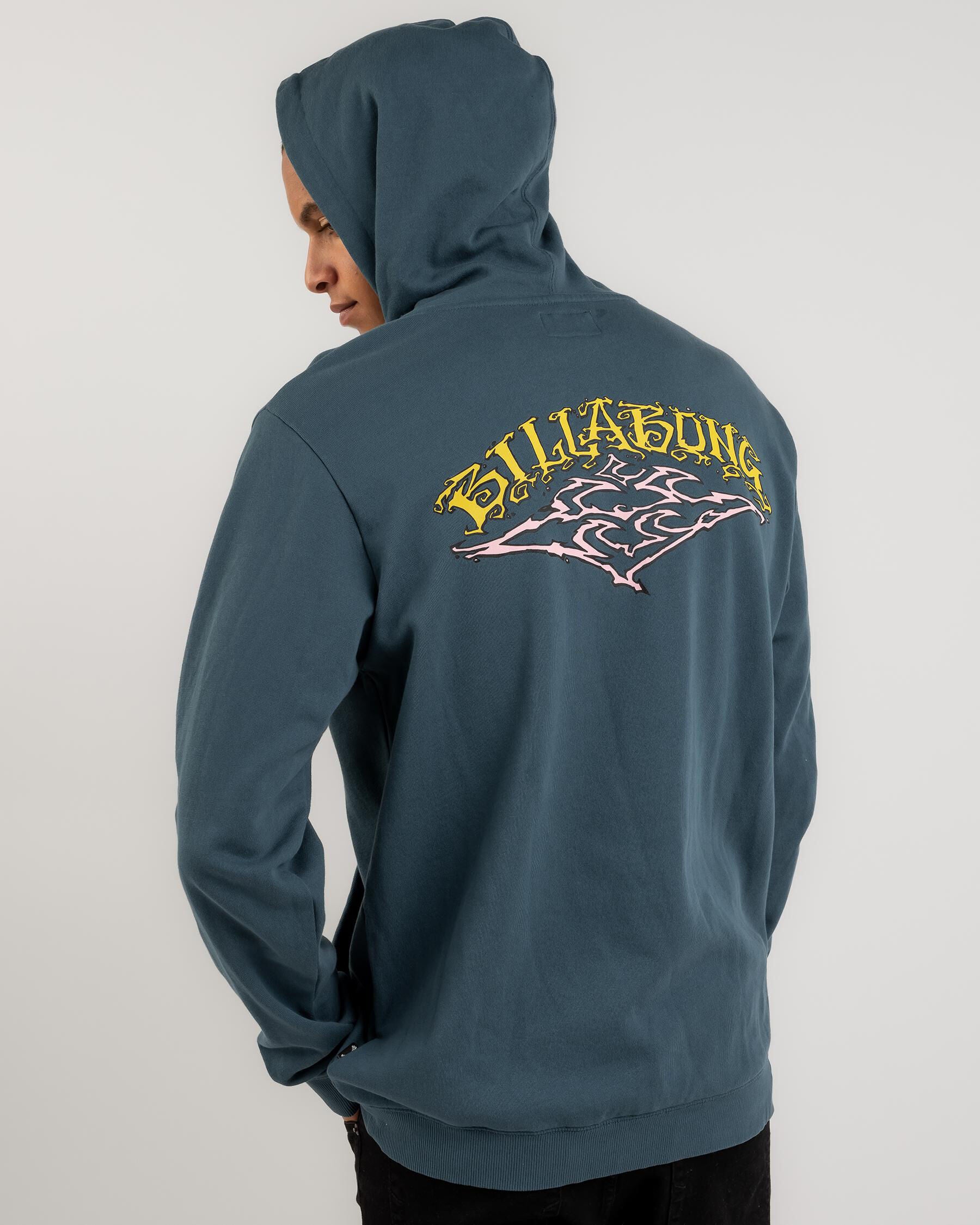 Billabong Men's Vintage Arch Pop Hoodie in Blue