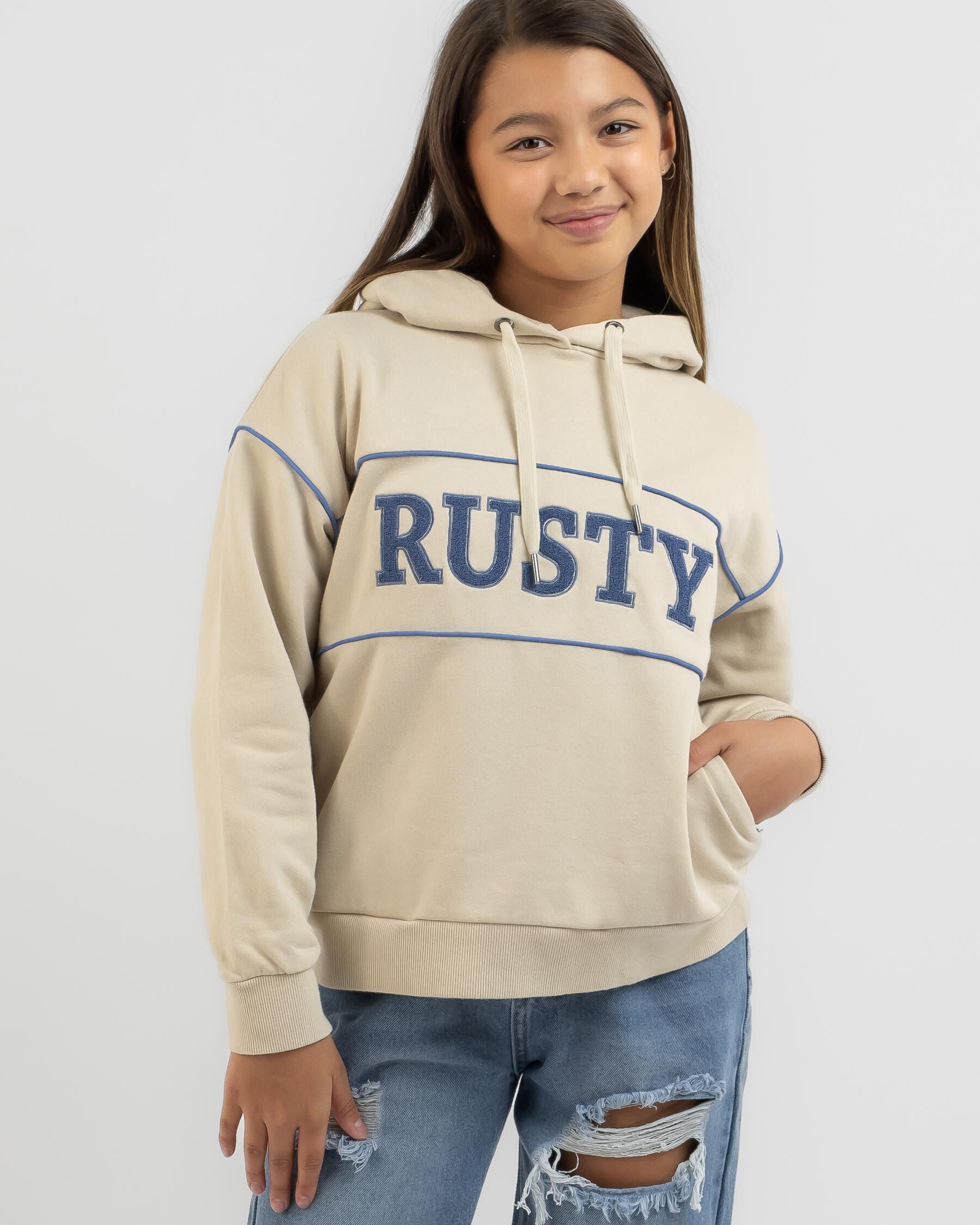Rusty Girls' Line Oversized Hoodie in White
