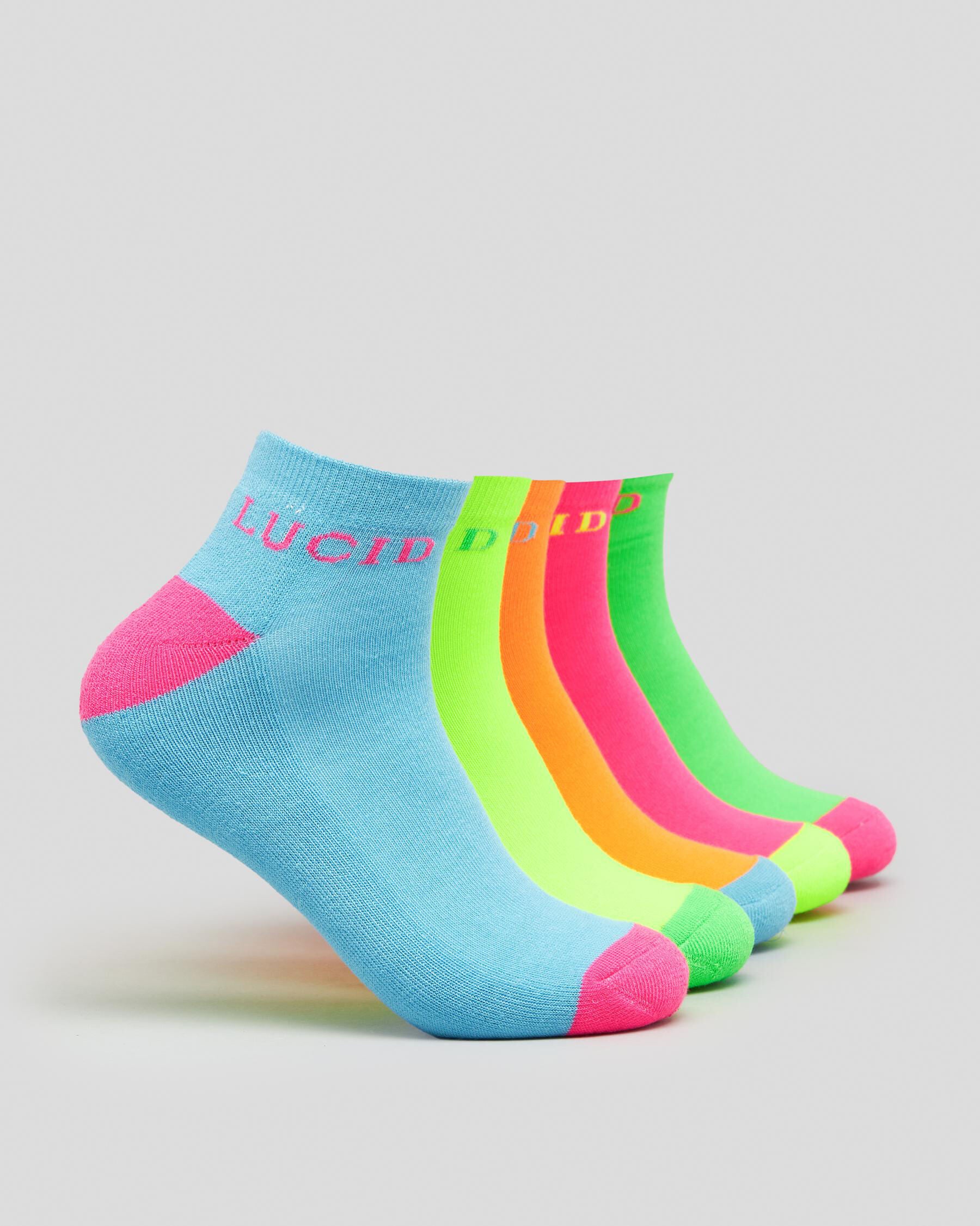 Lucid Men's Fluro Ankle Socks 5 Pack
