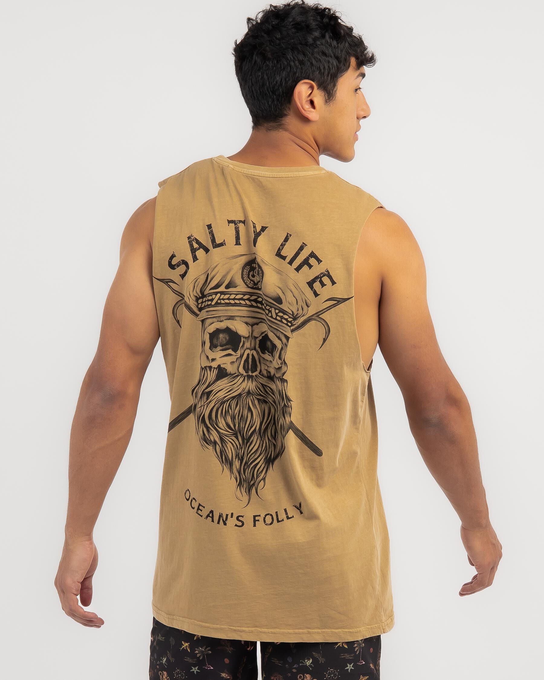 Salty Life Men's Marauder Muscle Tank Top in Brown
