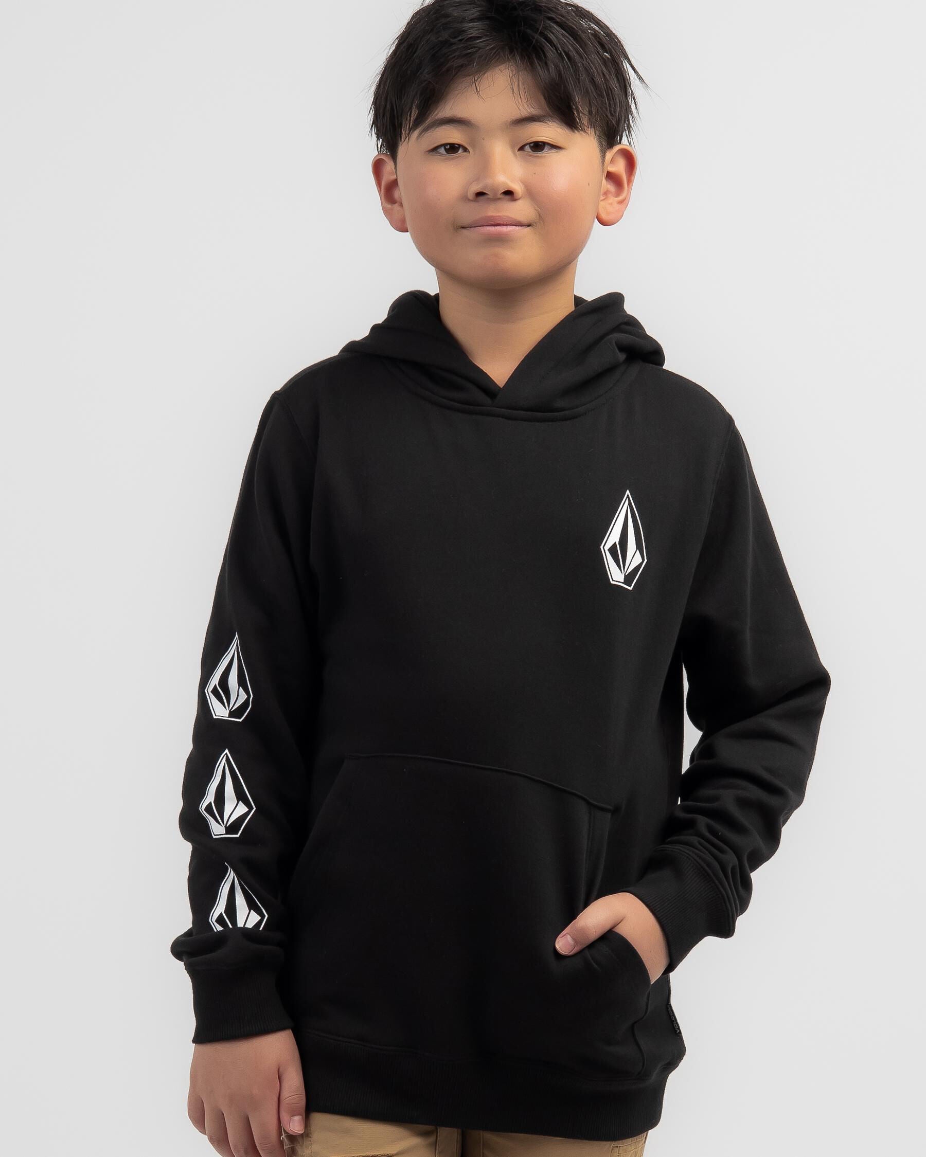 Volcom Boys' Iconic Stone Hoodie in Black
