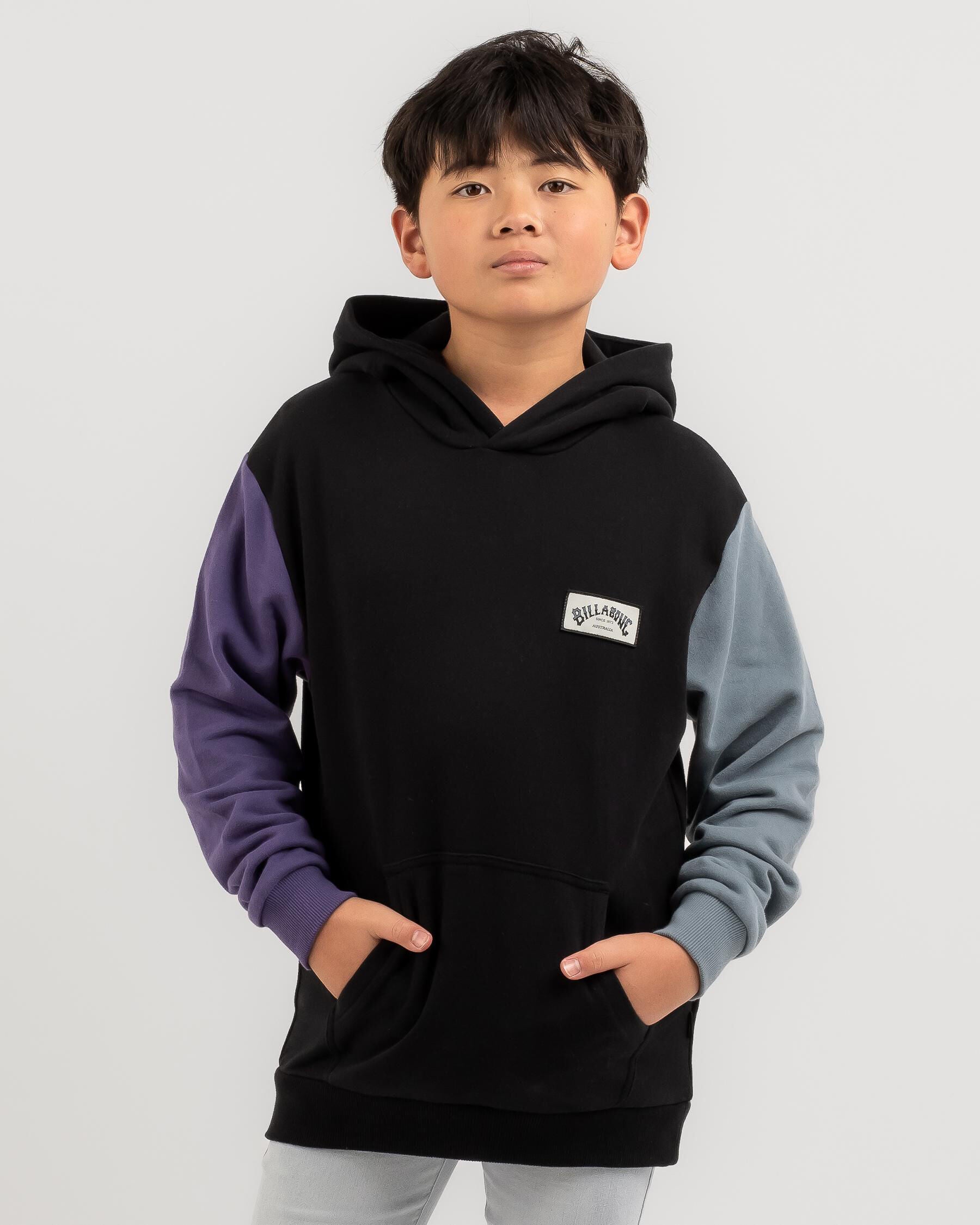 Billabong Boys' Colour Block Pop Hoodie in Bleach Denim