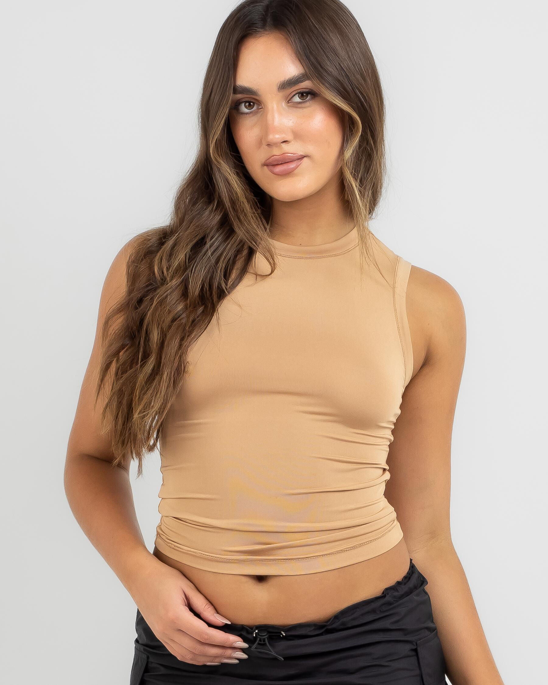 Ava And Ever Women's Chicago High Neck Tank Top in Natural