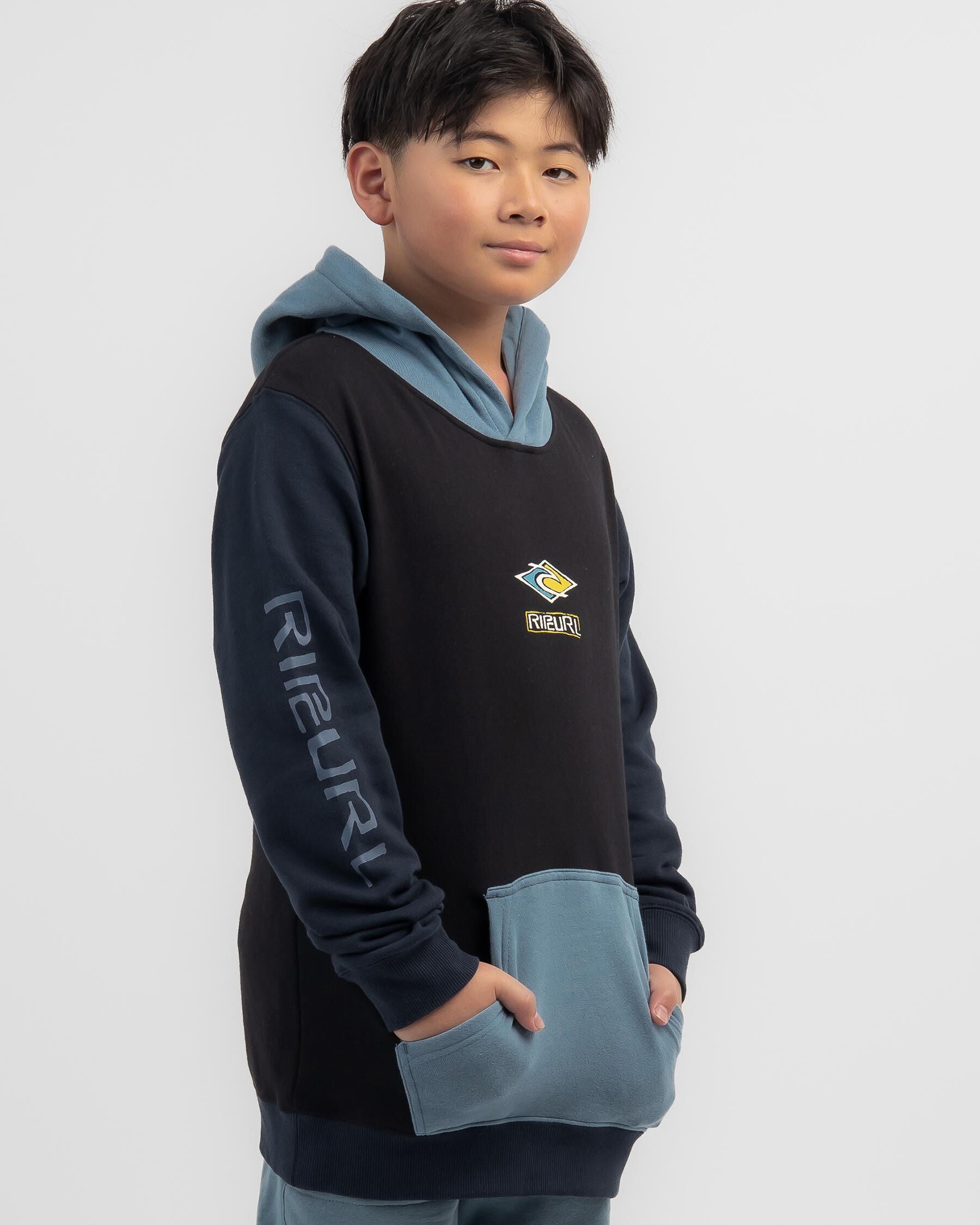 Rip Curl Boys' Tube Heads Block Hoodie in Black