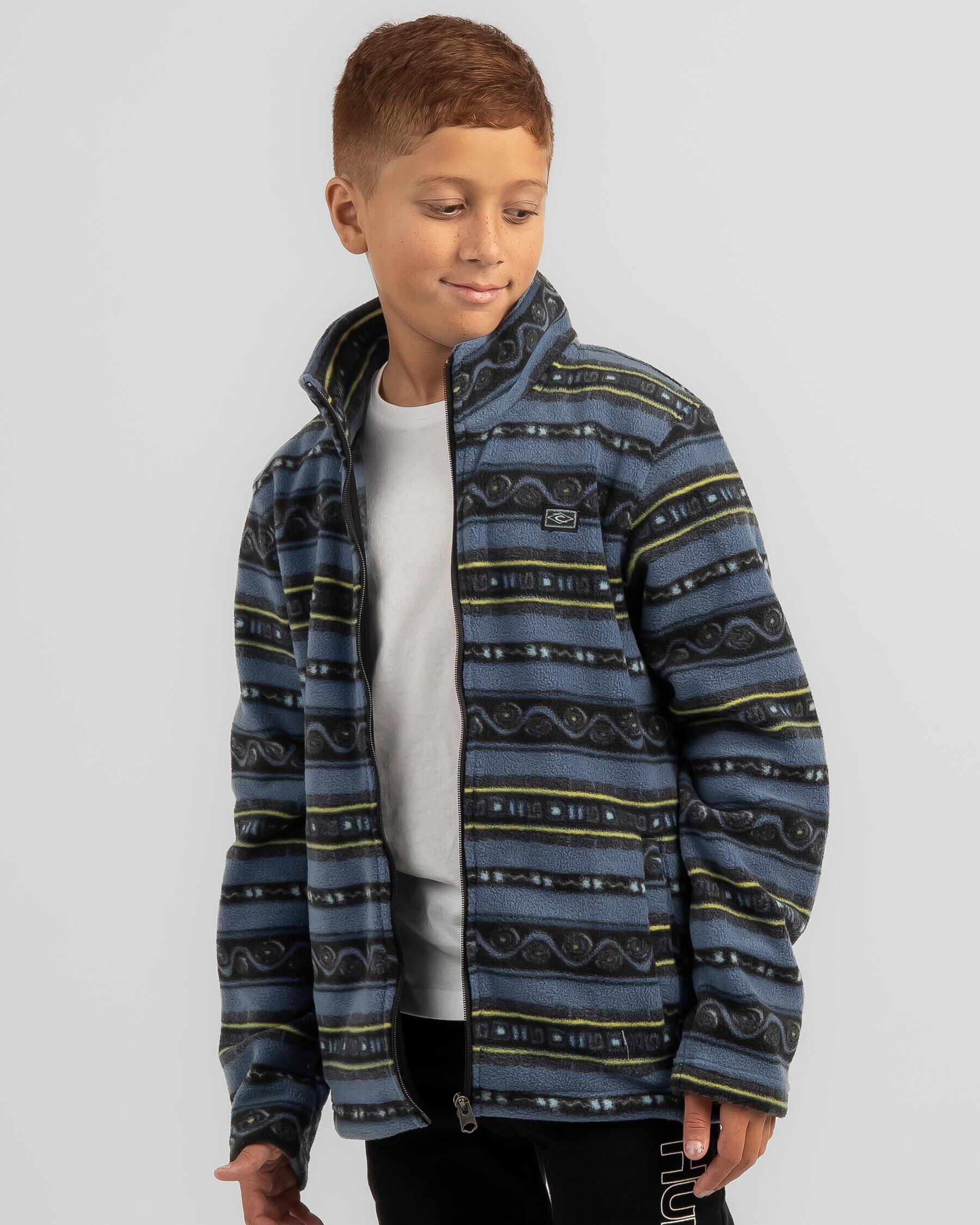 Rip Curl Boys' Tube Heads Polar Fleece Jacket in Blue