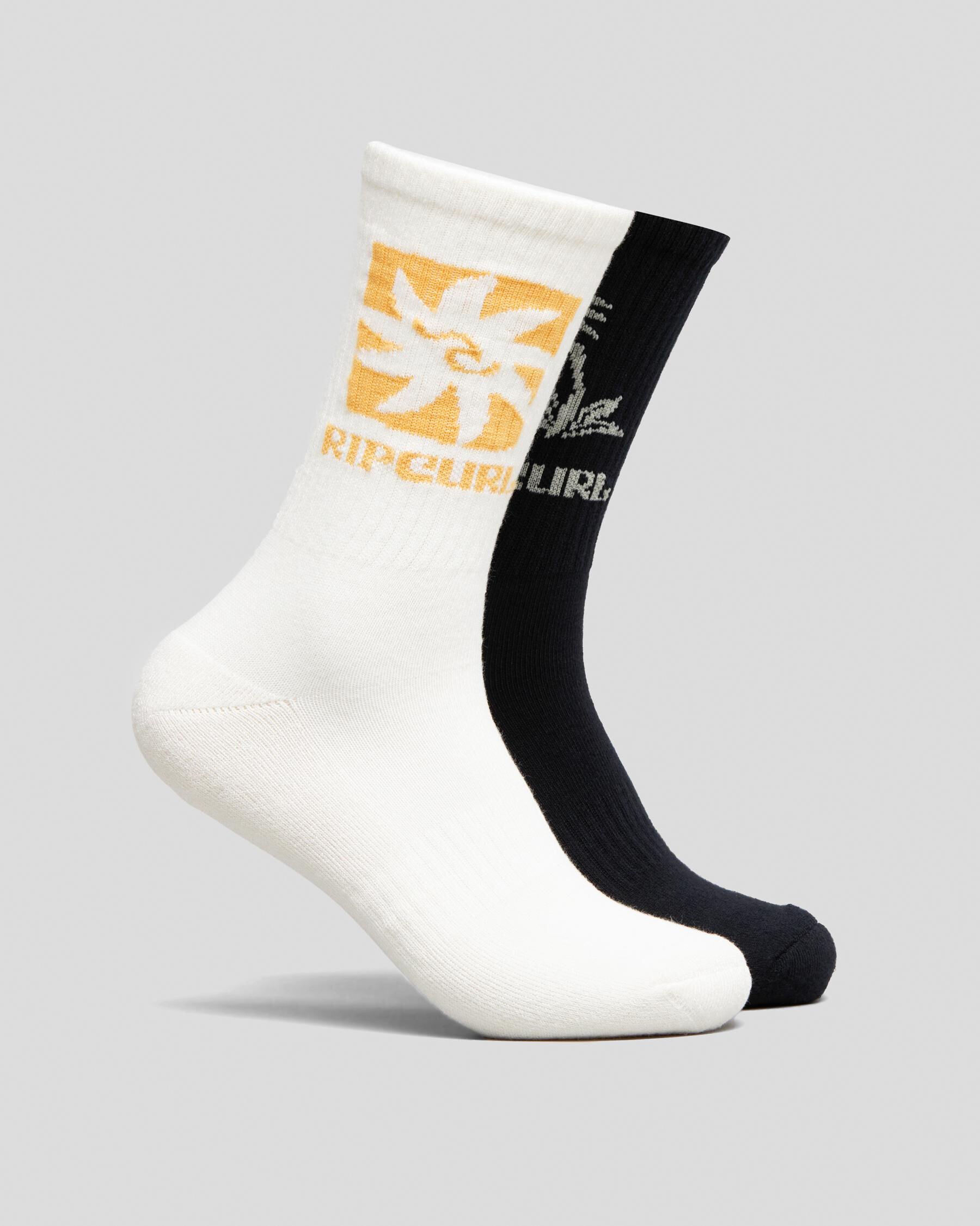 Rip Curl Men's Swc Art Eco Socks 2 Pack in Black