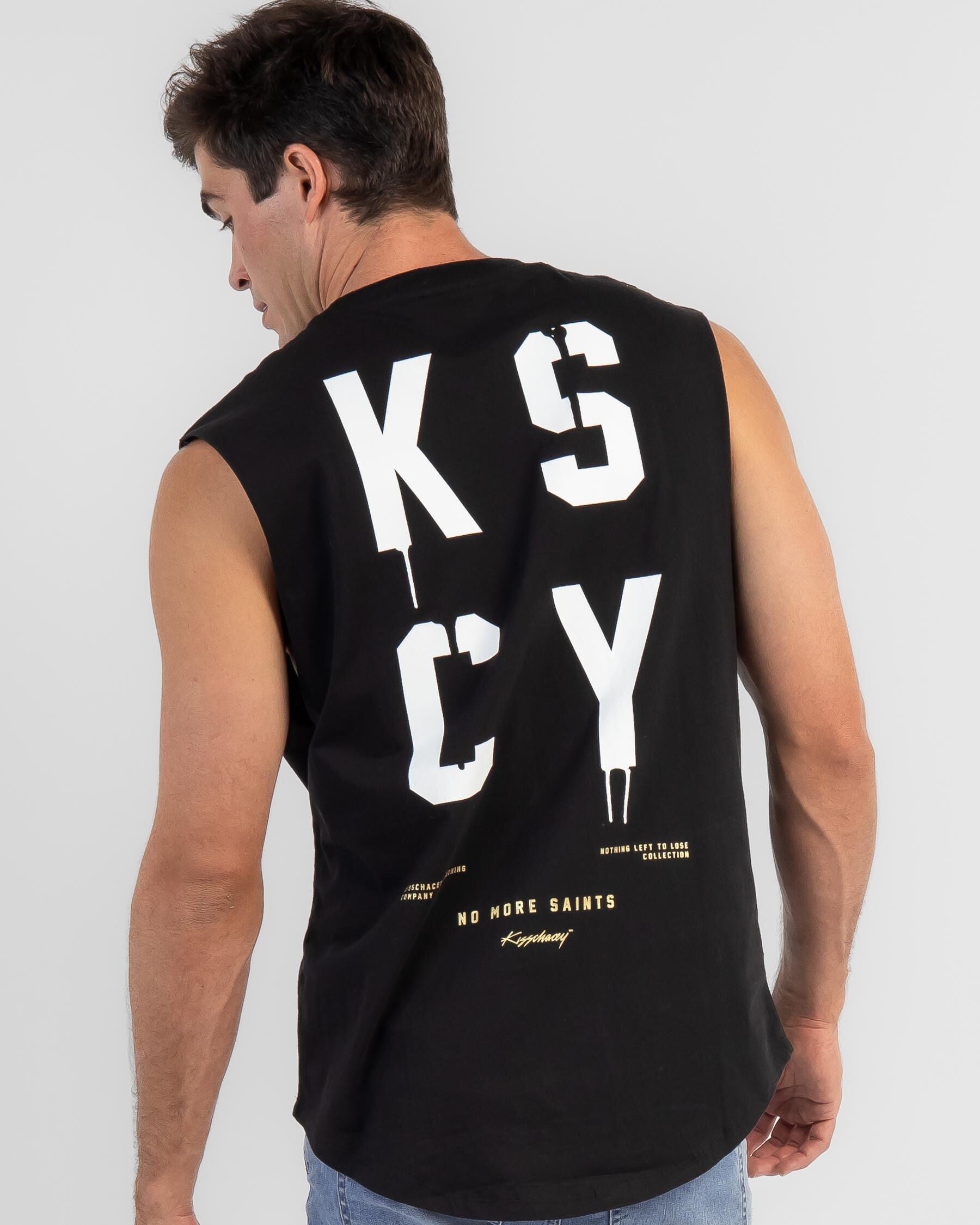 Kiss Chacey Men's Born To Lose Dual Curved Muscle Tank Top in Black