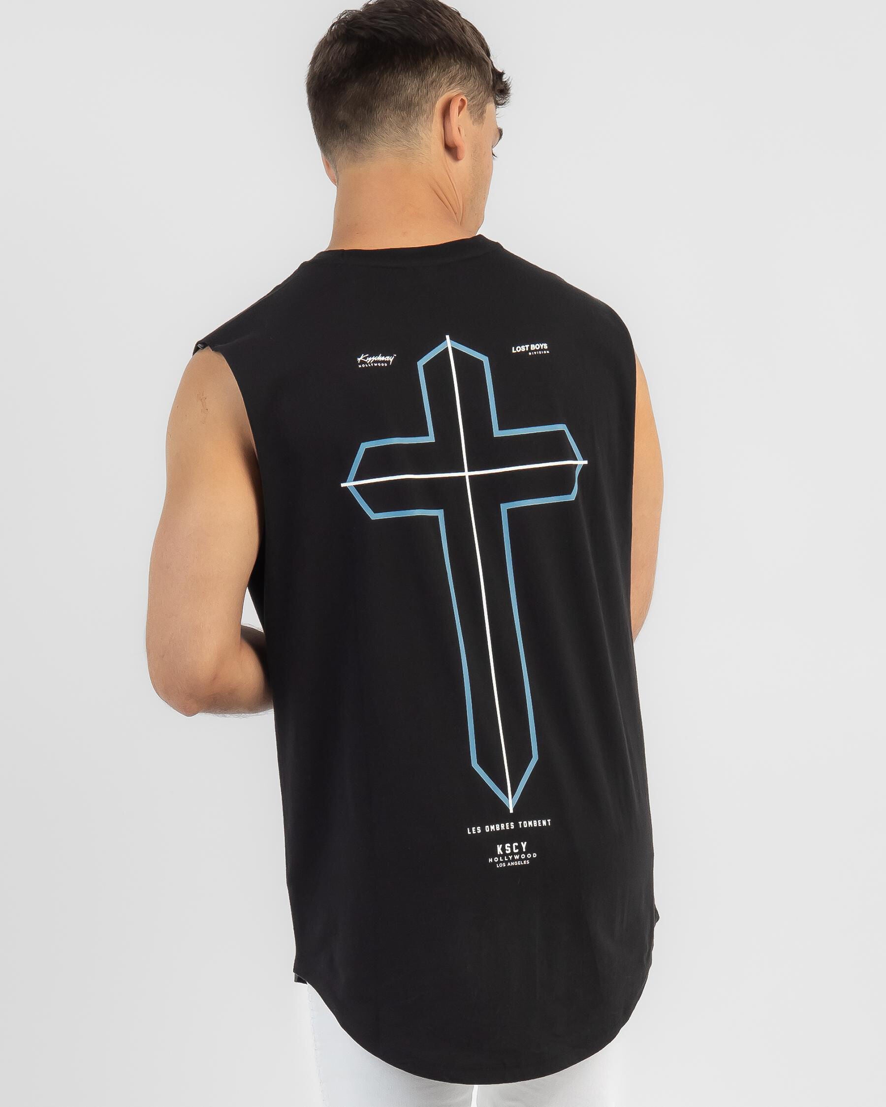 Kiss Chacey Men's Speedway Dual Curved Muscle Tank Top in Black